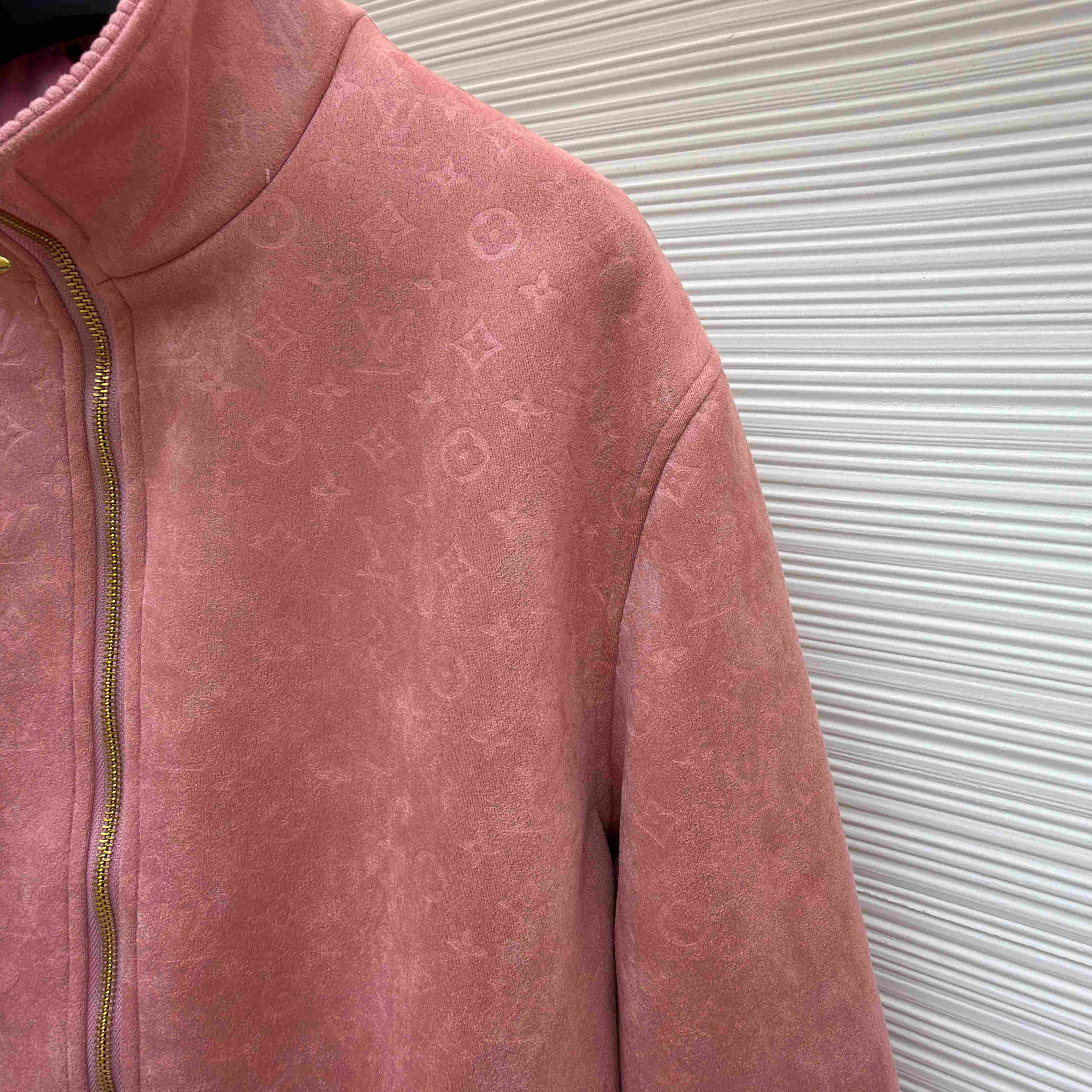 Louis Vuitton Monogram Debossed Leather Tracksuit Jacket 1AHBTN - FashionPlug