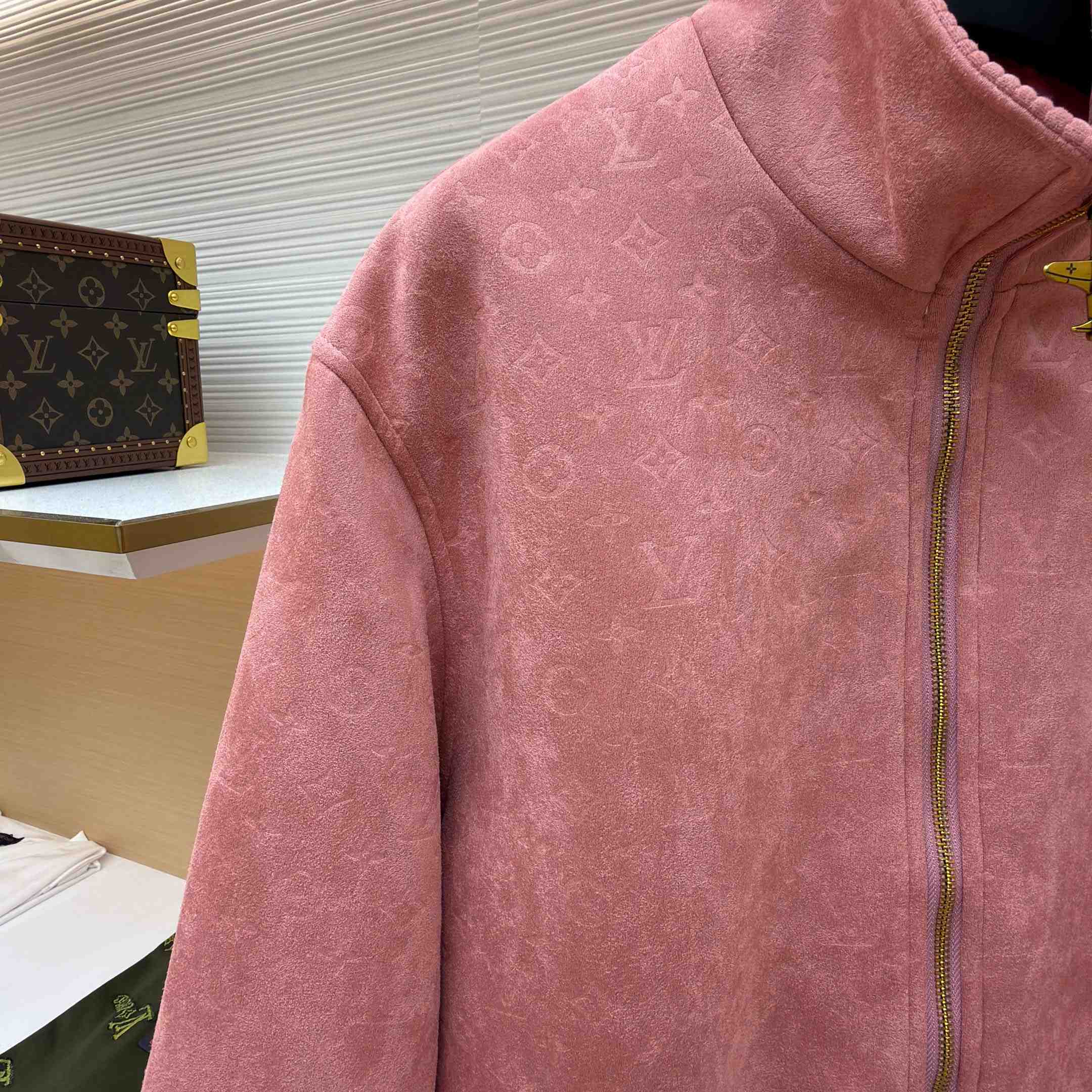 Louis Vuitton Monogram Debossed Leather Tracksuit Jacket 1AHBTN - FashionPlug