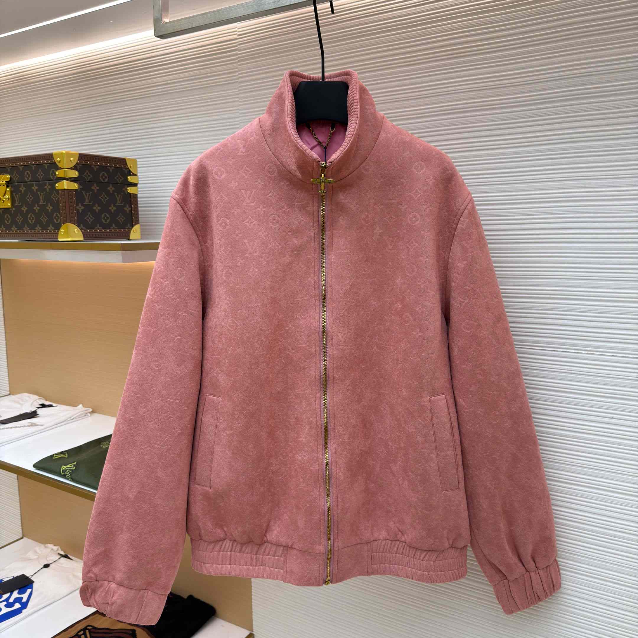 Louis Vuitton Monogram Debossed Leather Tracksuit Jacket 1AHBTN - FashionPlug