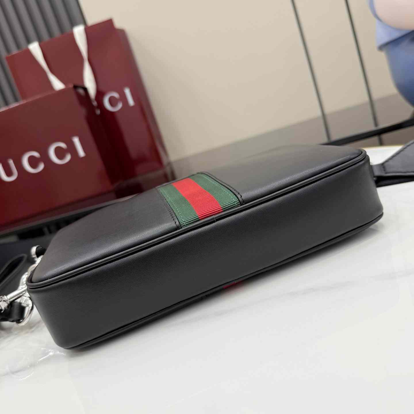 Gucci Web Trademark Small Crossbody Bag 866982 - FashionPlug