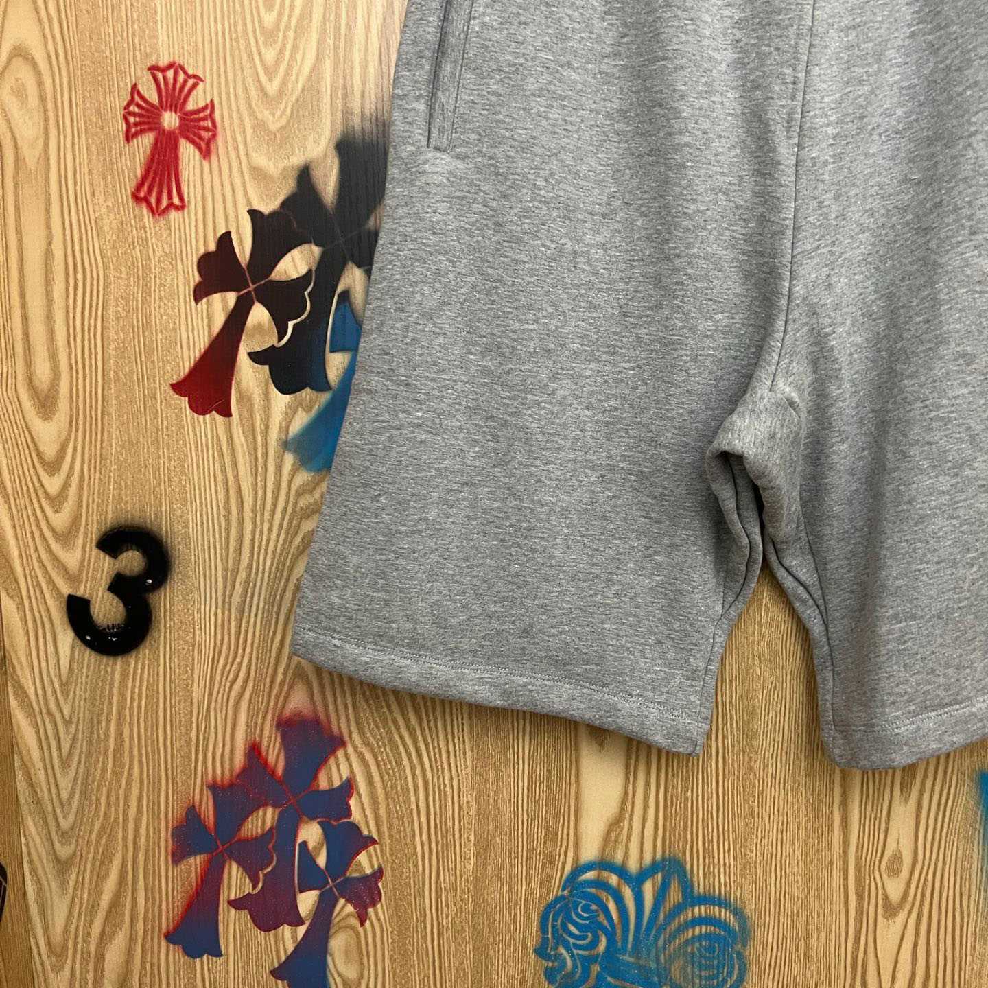 Chrome Hearts Cross Patch Sweatshorts - FashionPlug