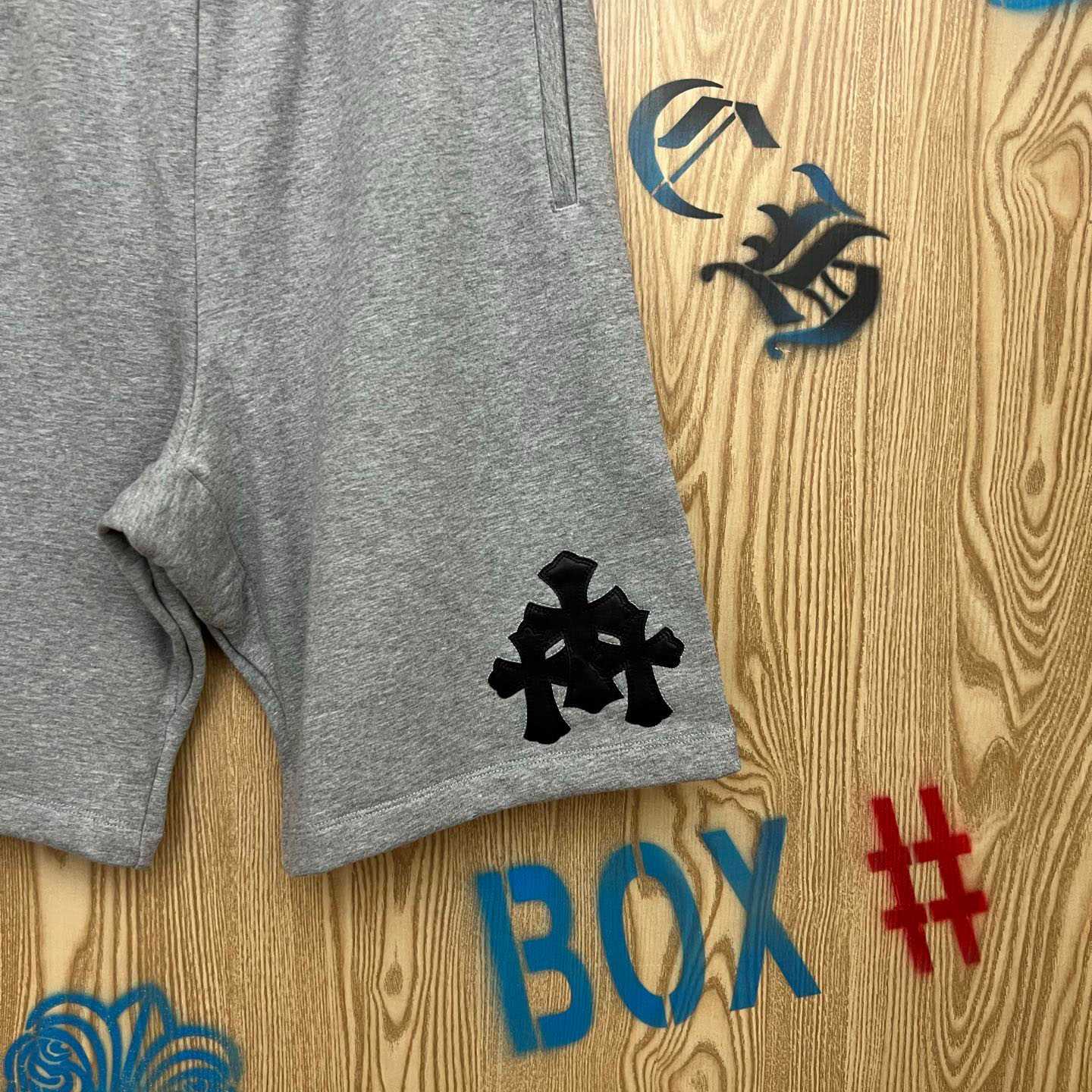 Chrome Hearts Cross Patch Sweatshorts - FashionPlug