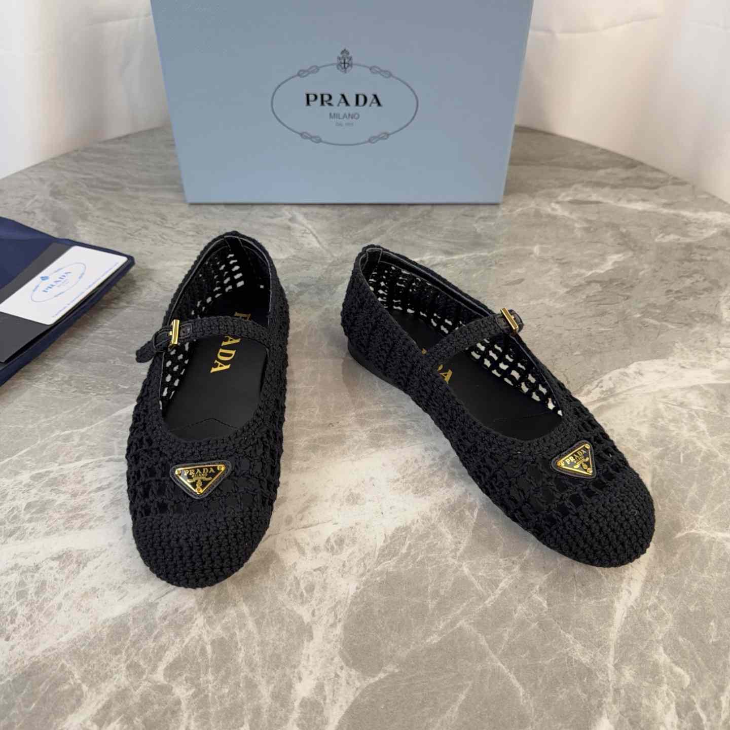 Prada Crochet Ballerinas - FashionPlug