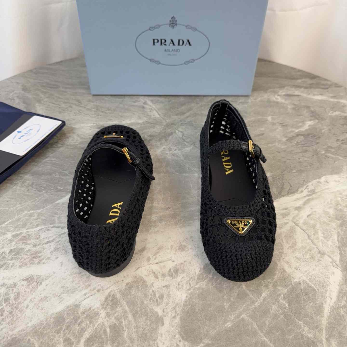 Prada Crochet Ballerinas - FashionPlug