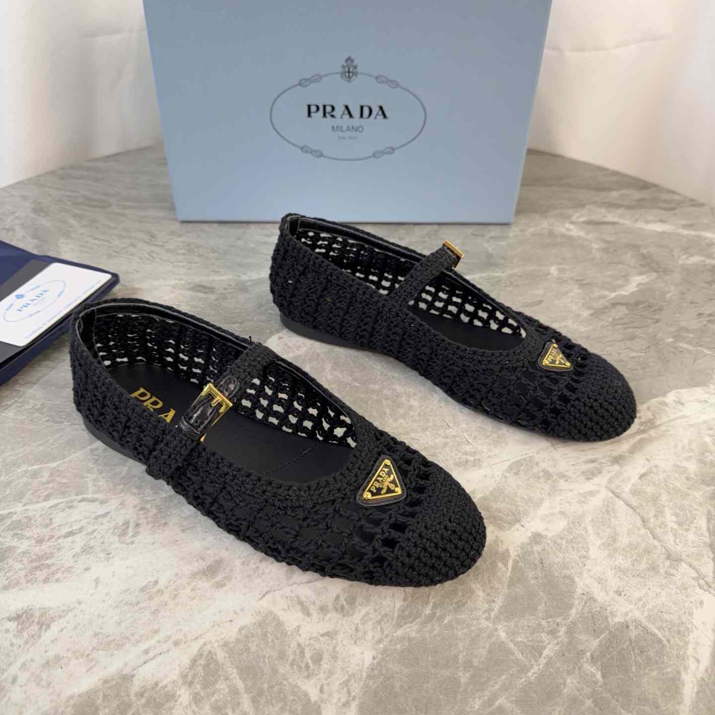 Prada Crochet Ballerinas - FashionPlug