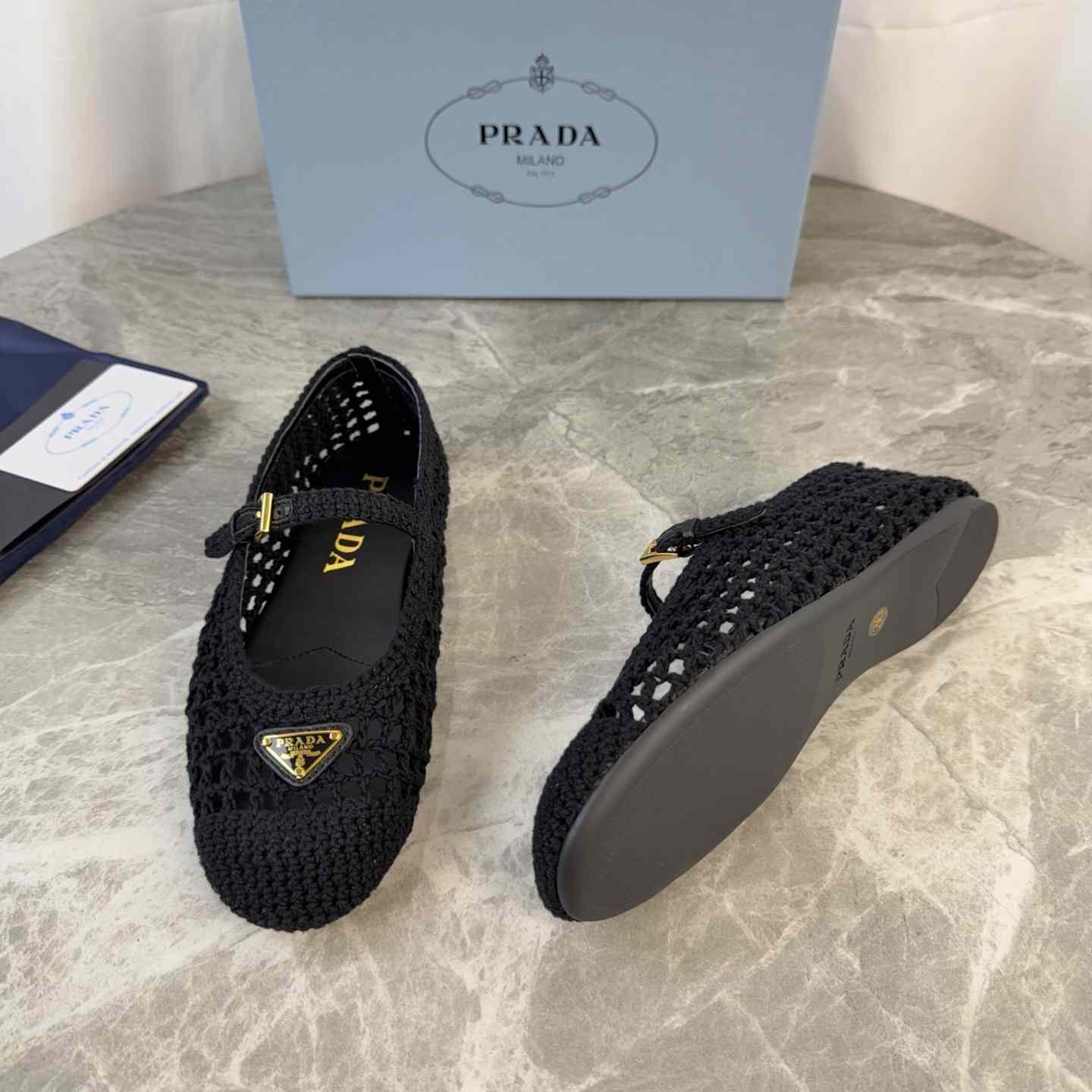 Prada Crochet Ballerinas - FashionPlug