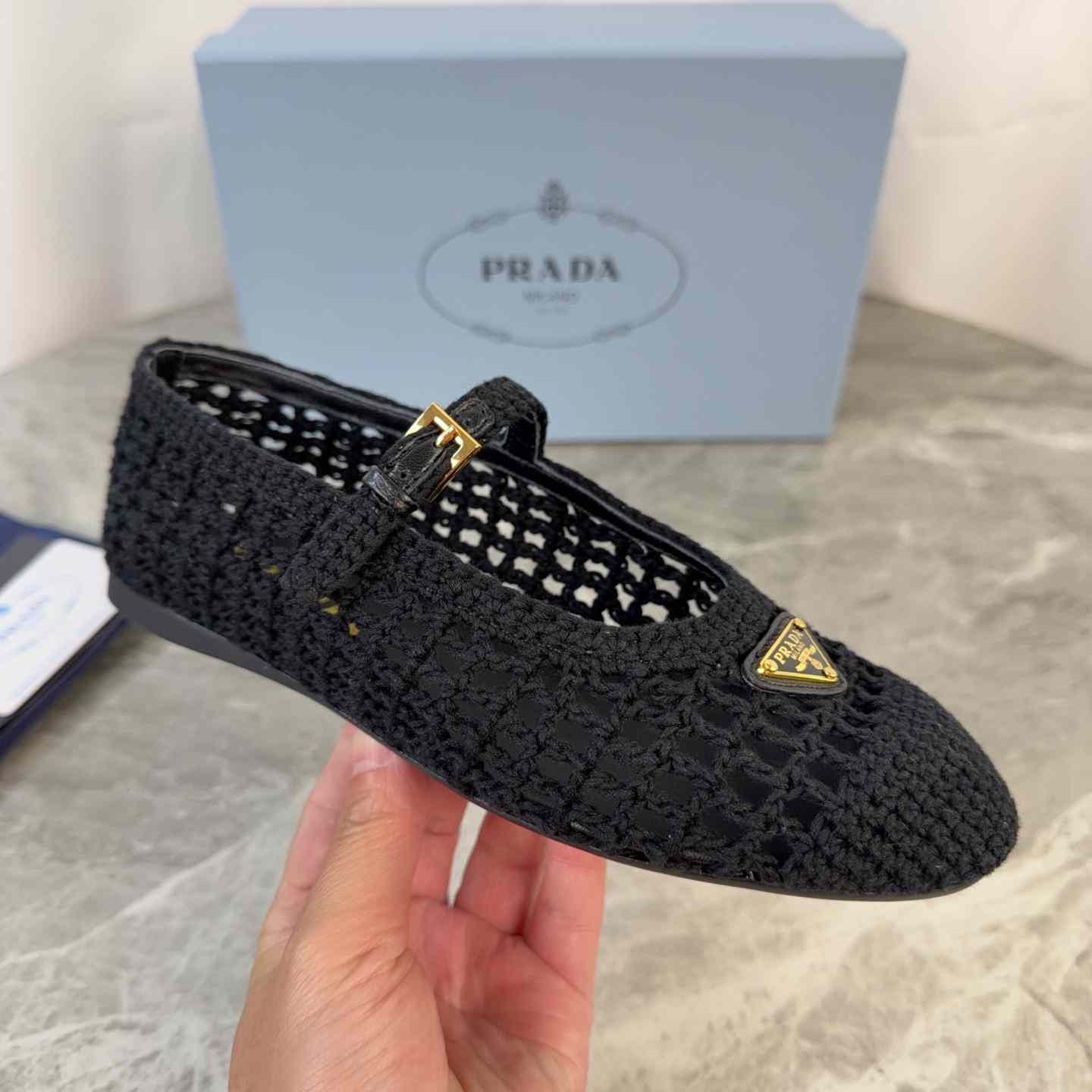 Prada Crochet Ballerinas - FashionPlug