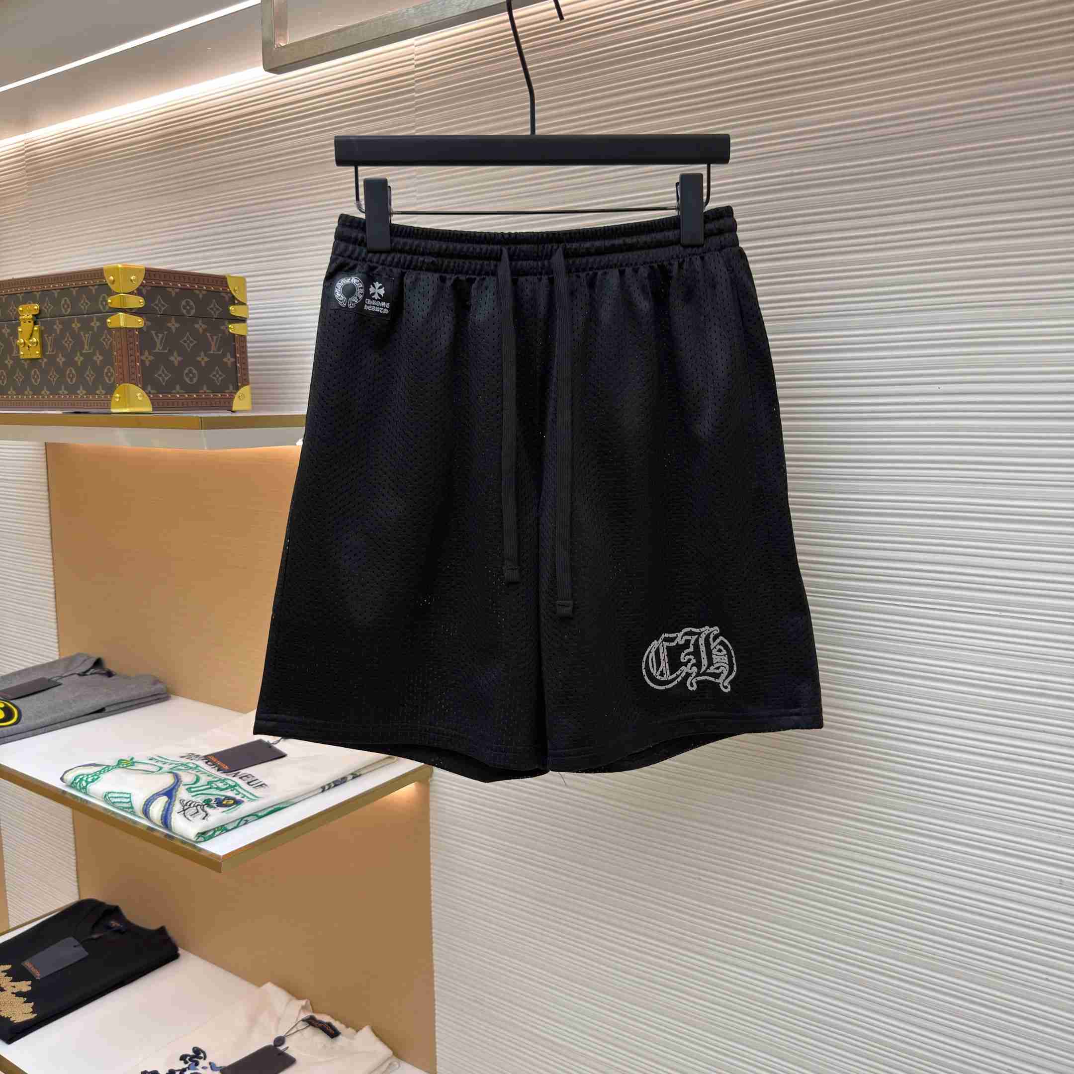 Chrome Hearts Mesh Varsity Shorts 'Black' - FashionPlug