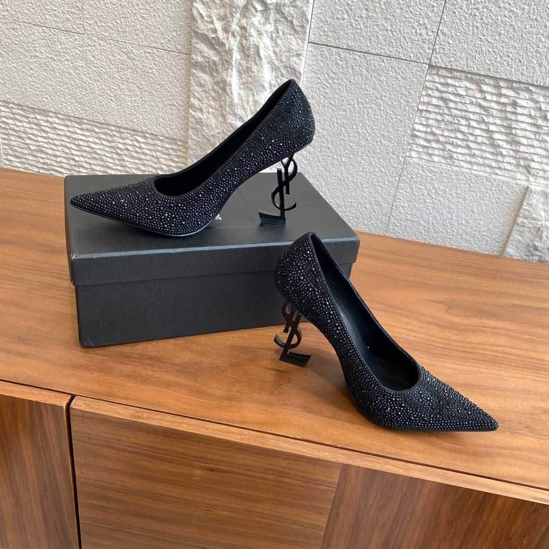 Saint Laurent Opyum Glitter Pumps - FashionPlug