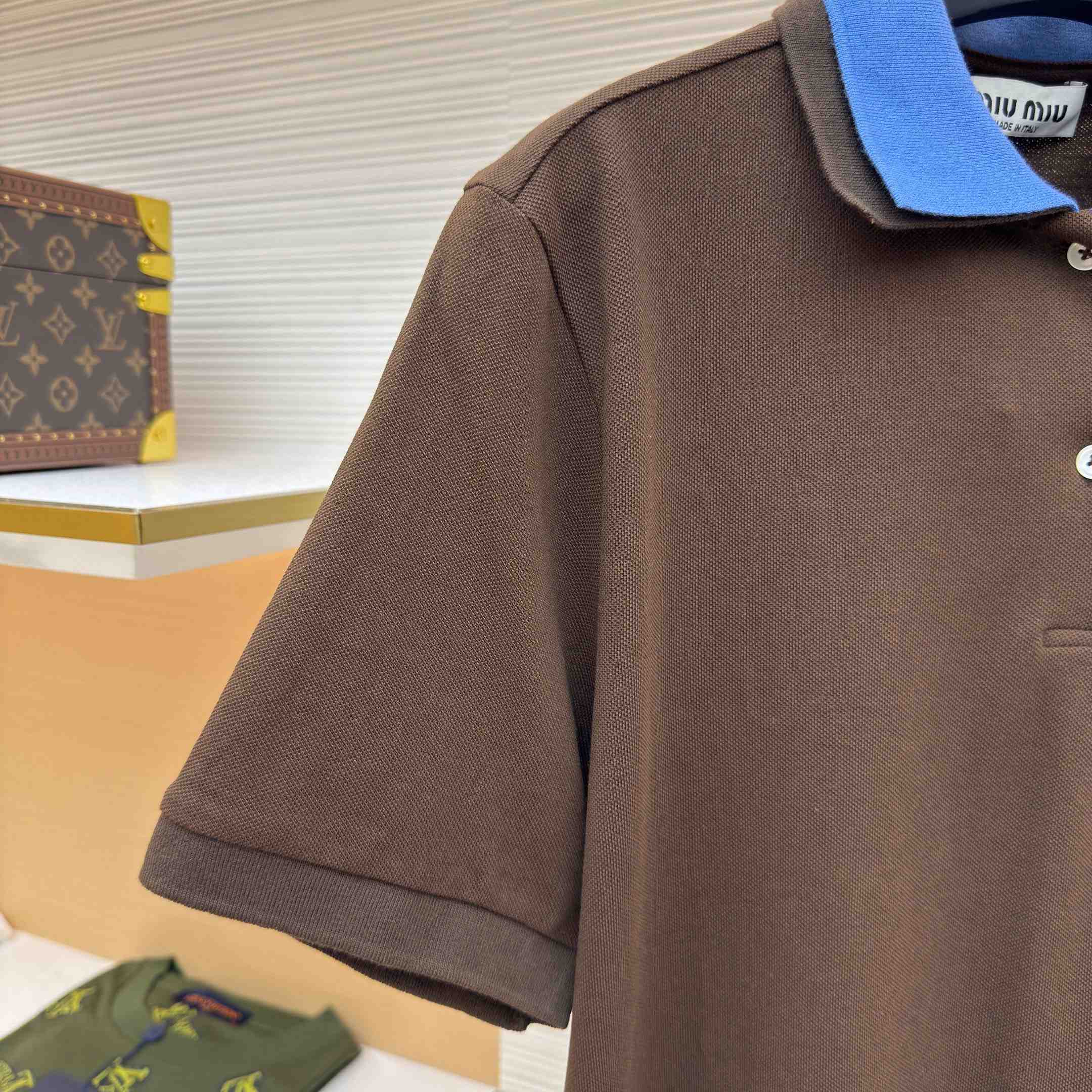 Miu Miu Cotton Piqué Polo Shirt - FashionPlug