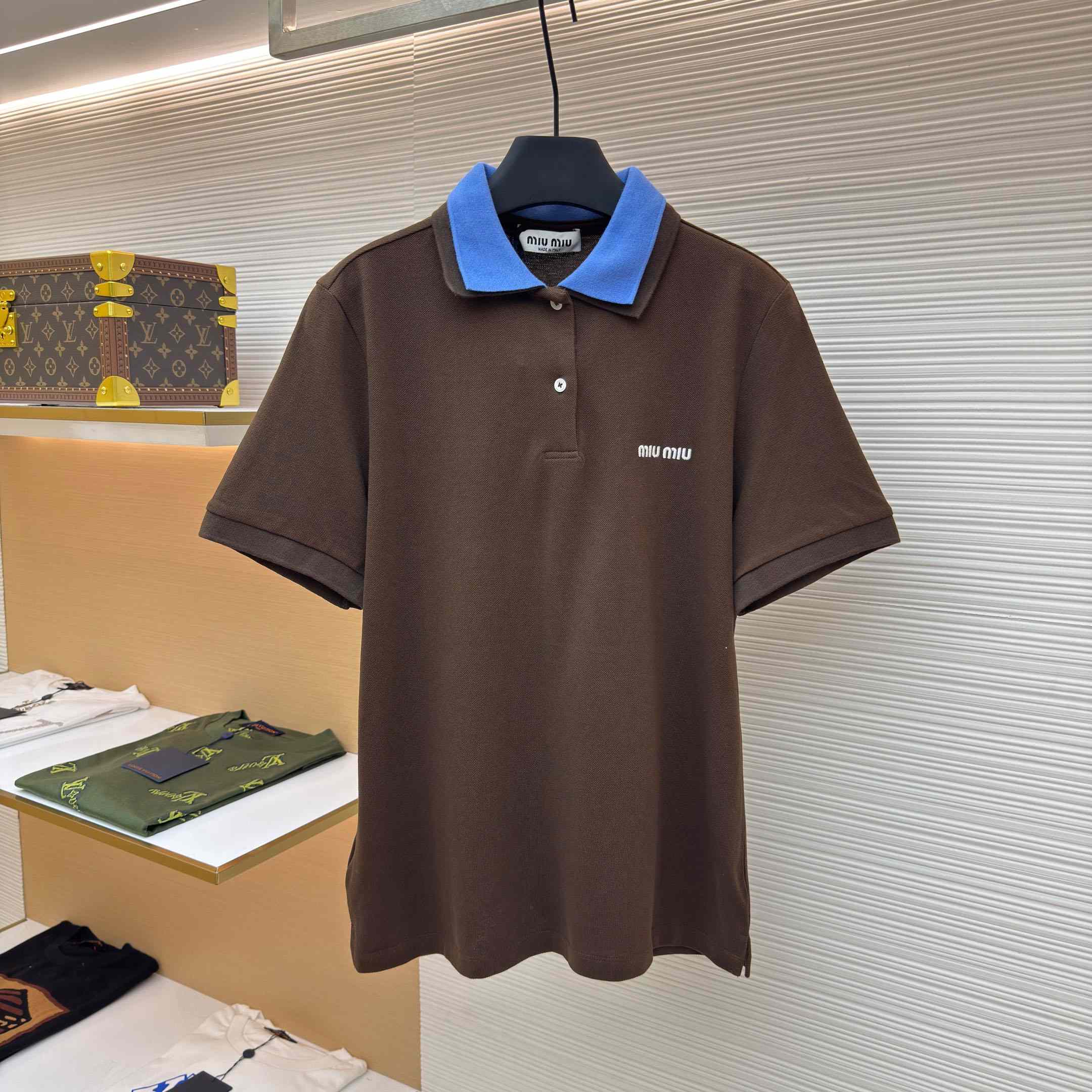 Miu Miu Cotton Piqué Polo Shirt - FashionPlug
