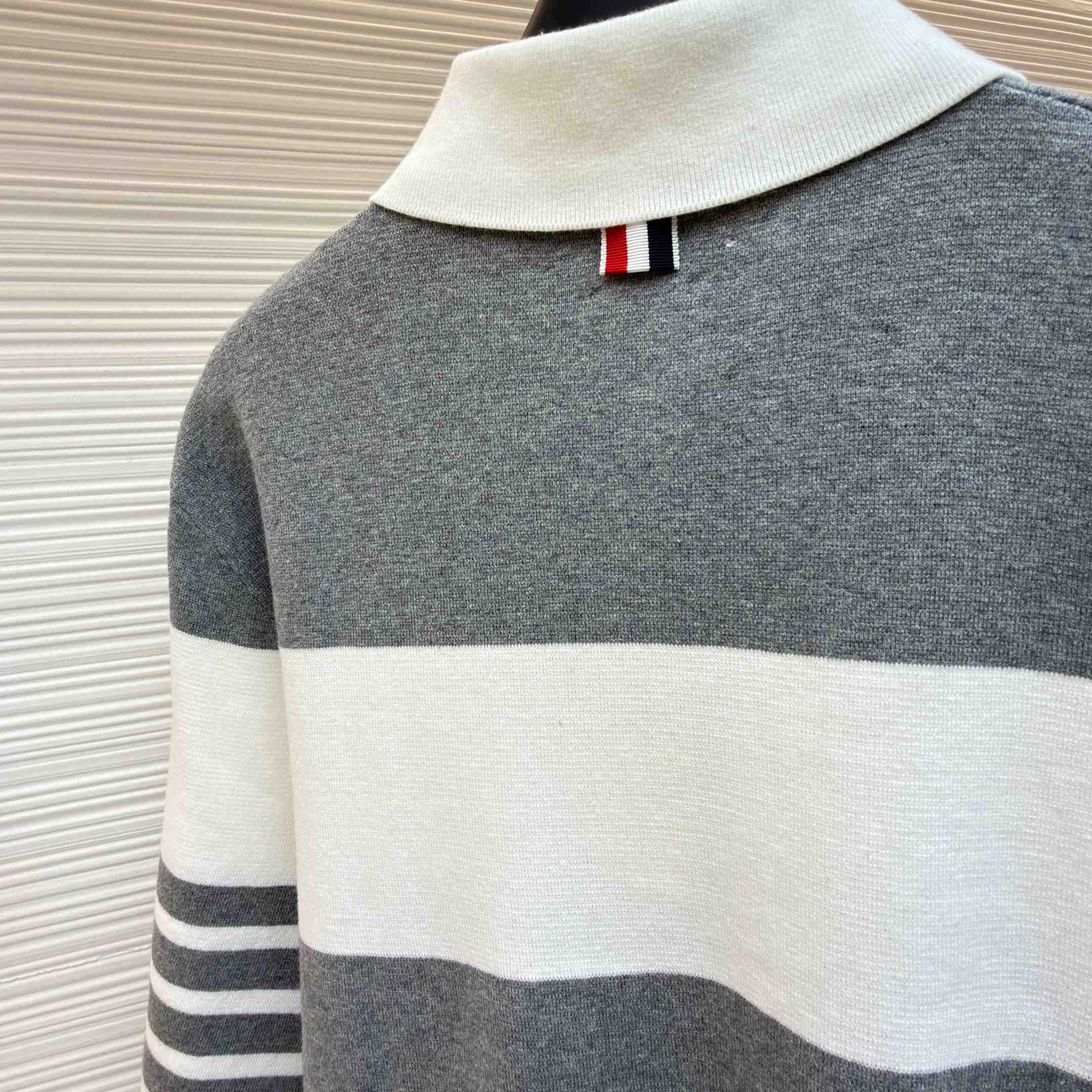 Thom Browne Striped Polo Shirt - FashionPlug