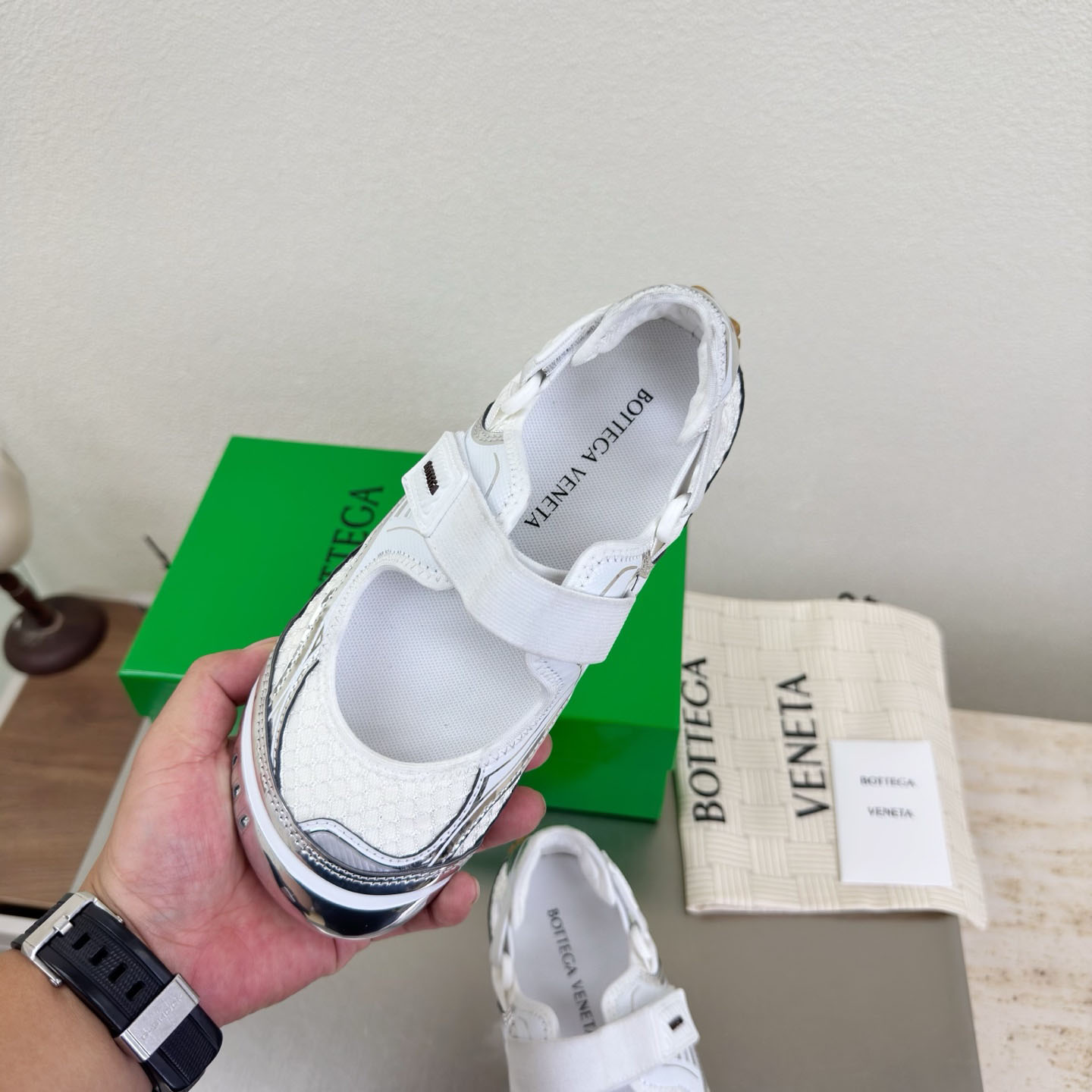 Bottega Veneta Orbit Flash Mary-Jane Sneaker - FashionPlug