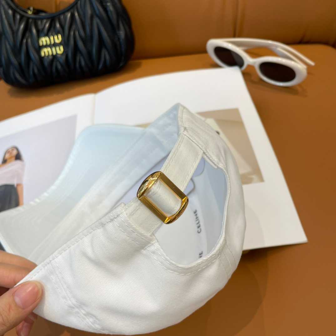 Celine Paris Triomphe Embroidered Baseball Cap  - FashionPlug