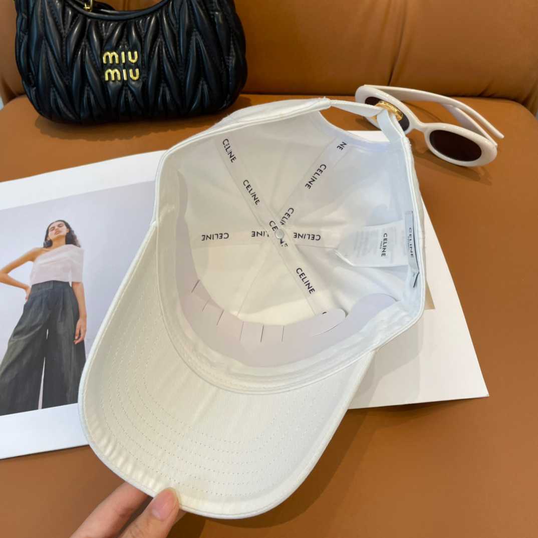 Celine Paris Triomphe Embroidered Baseball Cap  - FashionPlug