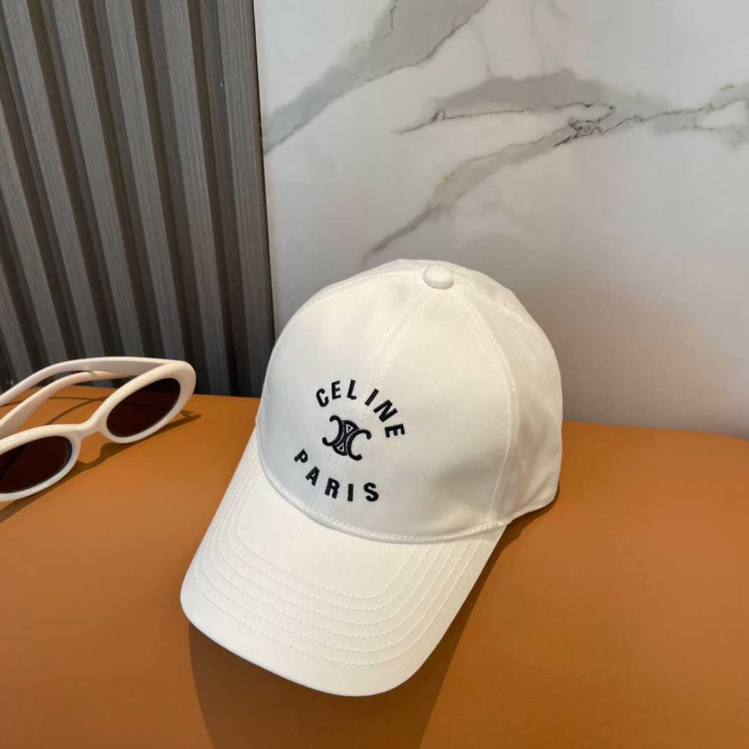Celine Paris Triomphe Embroidered Baseball Cap  - FashionPlug