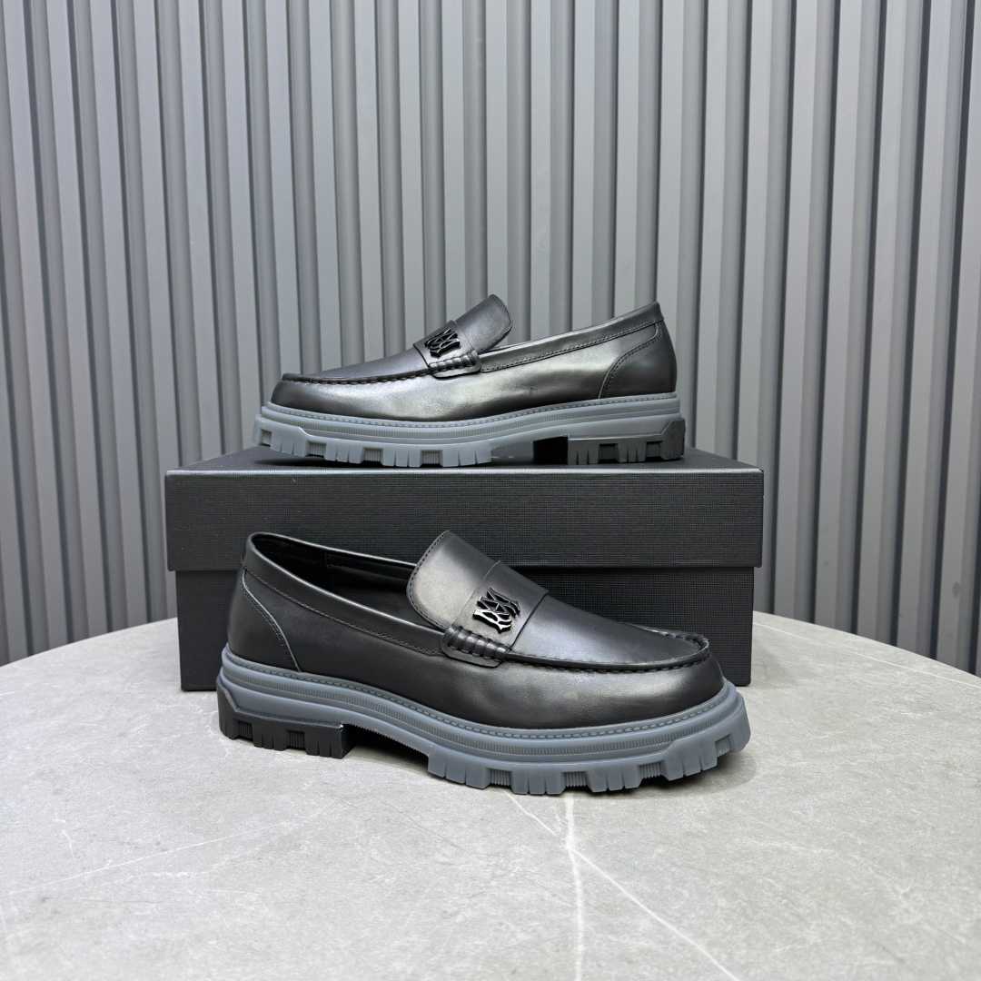 Amiri Black Military Slip-On Loafers - FashionPlug