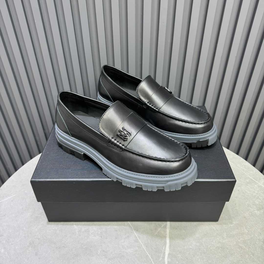 Amiri Black Military Slip-On Loafers - FashionPlug