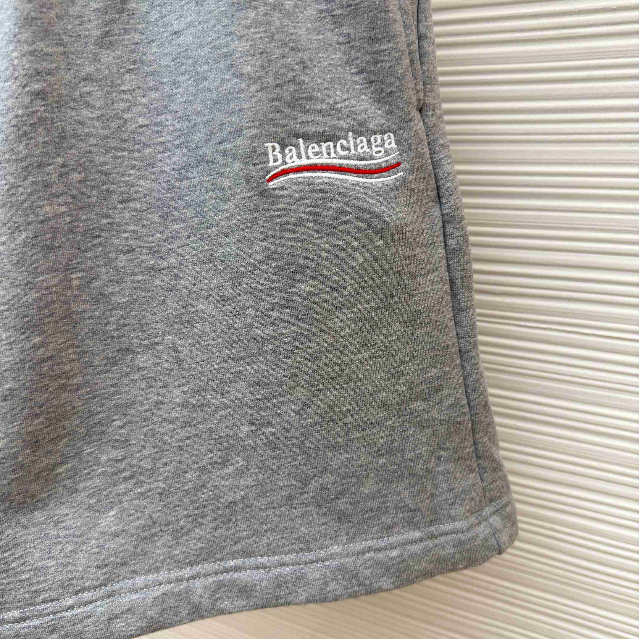 Balenciaga Embroidered Political Campaign Logo Shorts - FashionPlug