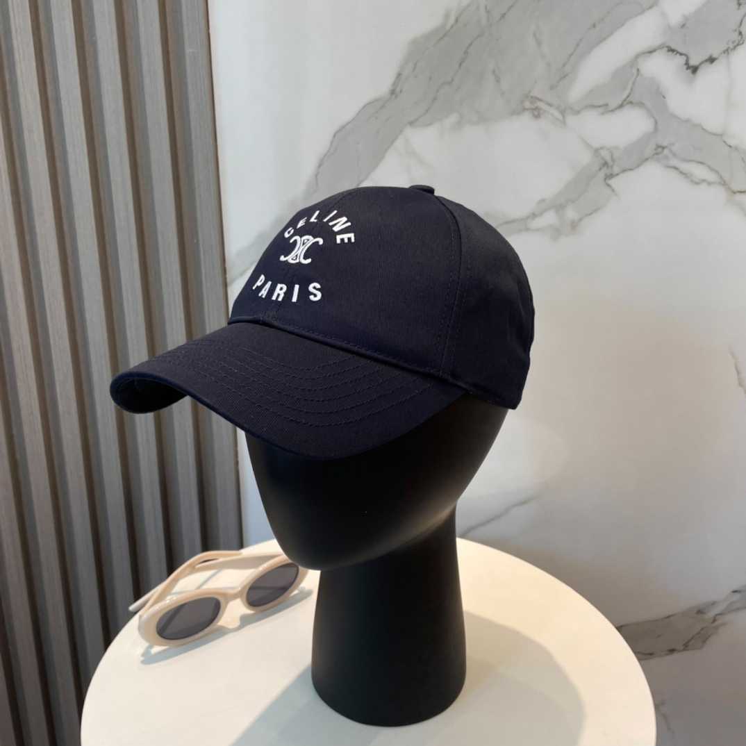 Celine Paris Triomphe Embroidered Baseball Cap  - FashionPlug