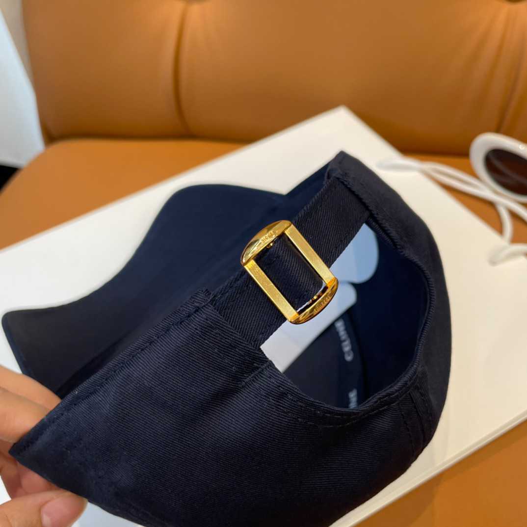 Celine Paris Triomphe Embroidered Baseball Cap  - FashionPlug