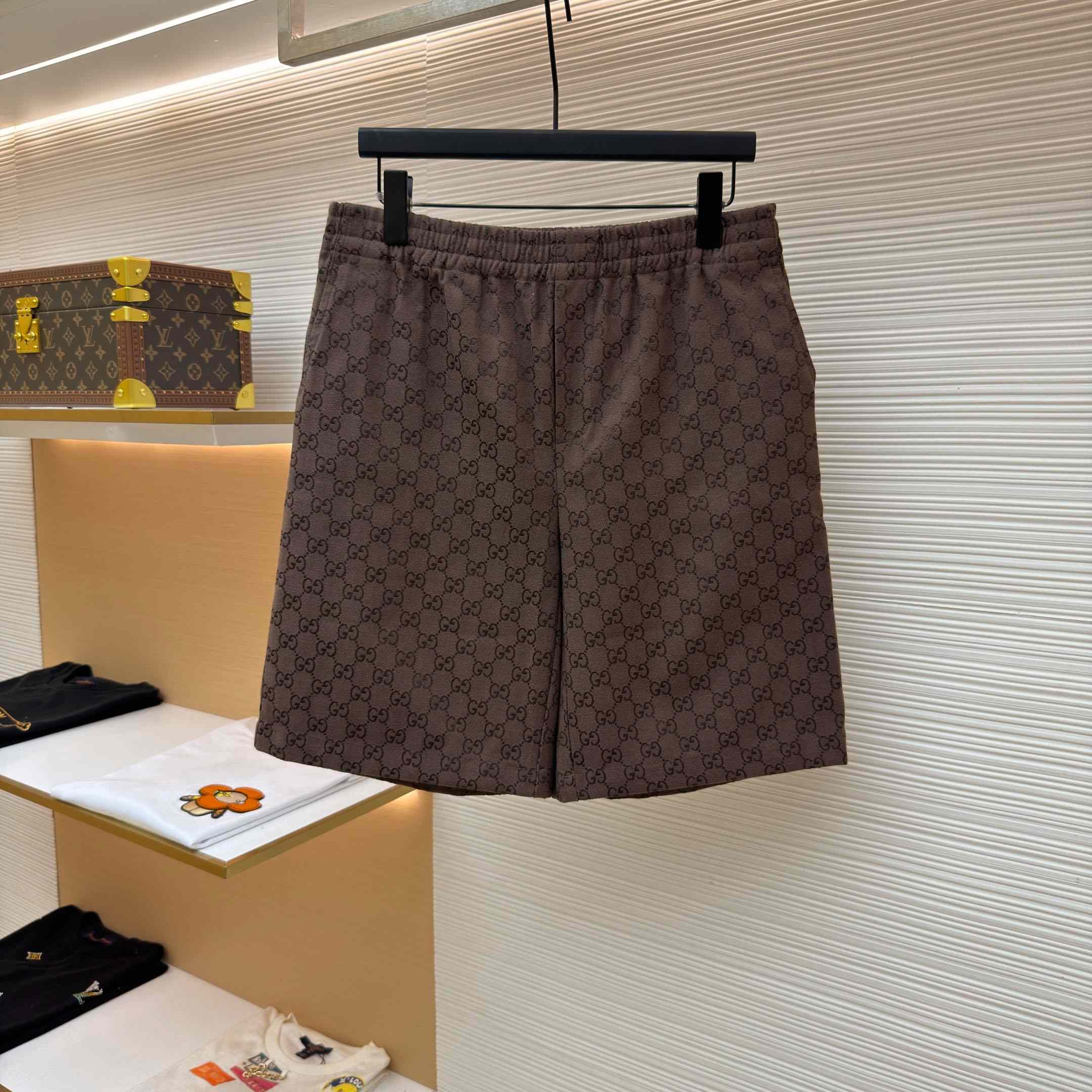 Gucci GG Canvas Linen Blen Shorts - FashionPlug