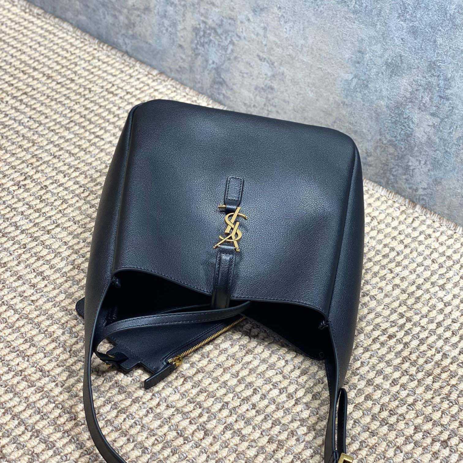 Saint Laurent LE 5 À 7 Supple Small In Grained Leather - FashionPlug
