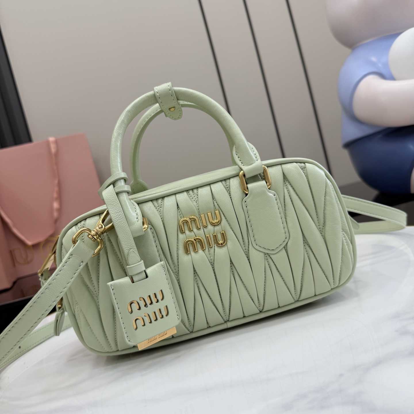Miu Miu Arcadie Matelassé Nappa Leather Bag - FashionPlug