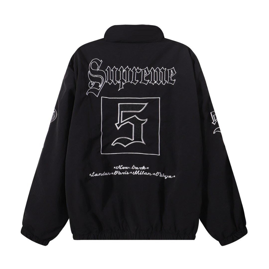 Supreme Old English Track Jacket 'Black' - FashionPlug