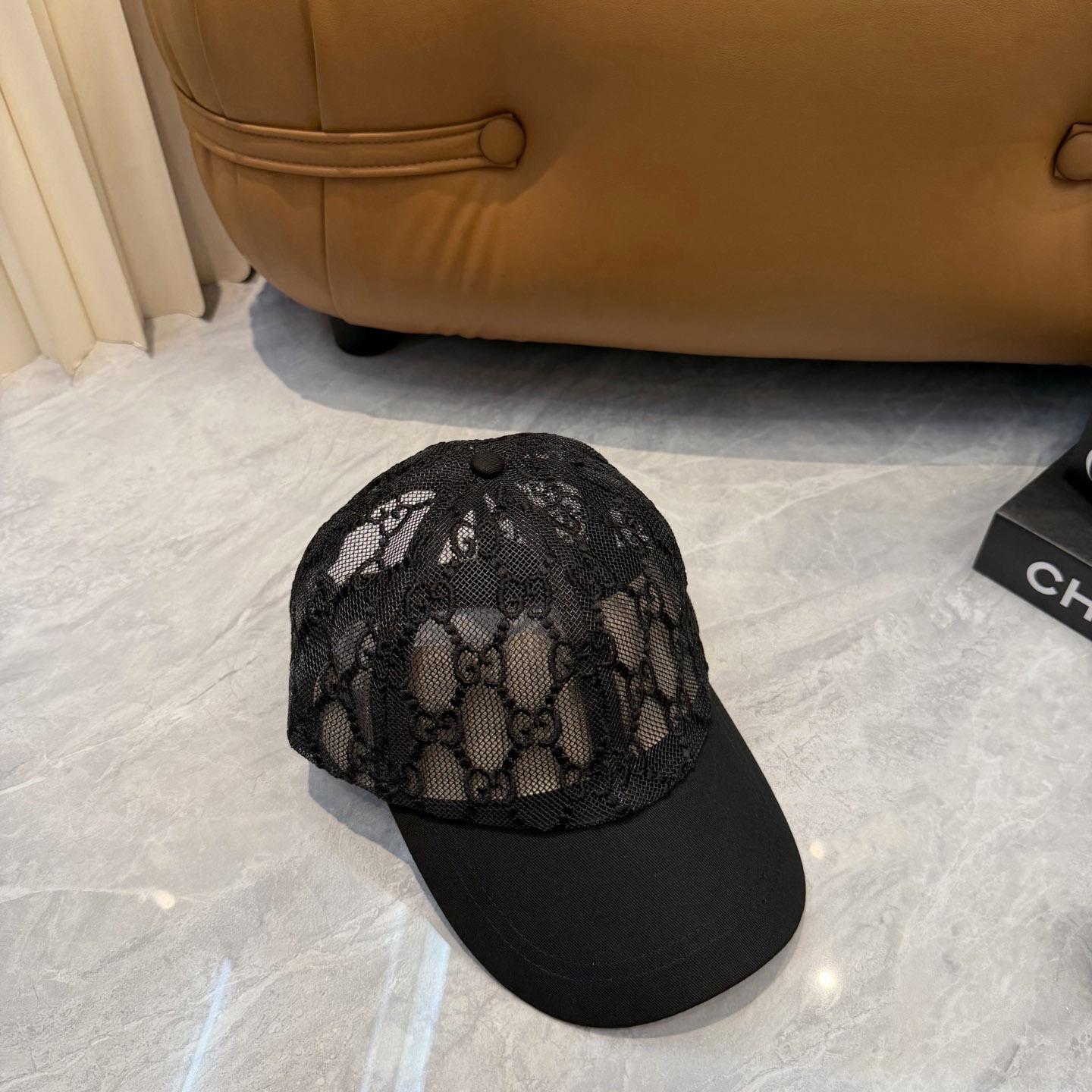 Gucci Mesh GG Monogram Shivali Baseball Hat  - FashionPlug