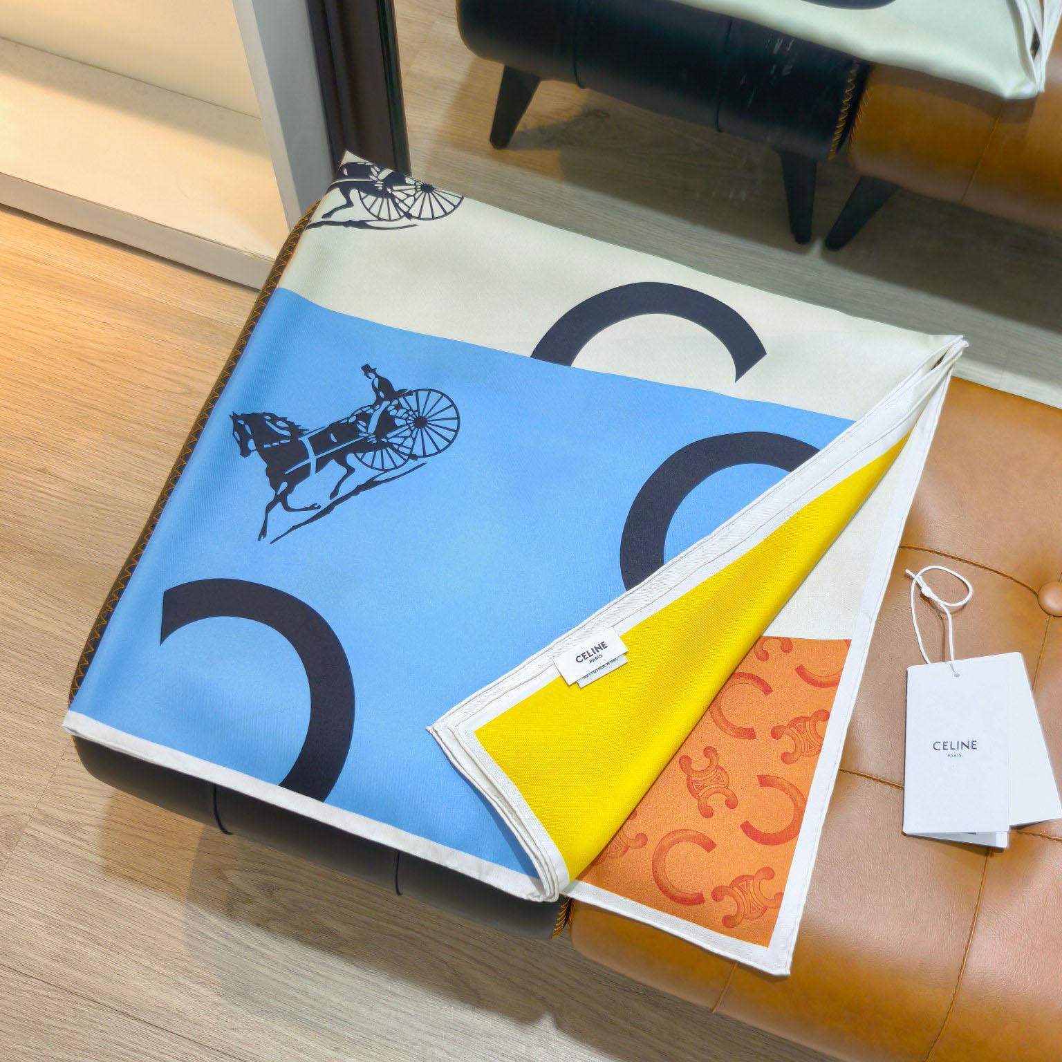 Celine  Square In Silk Twill - FashionPlug