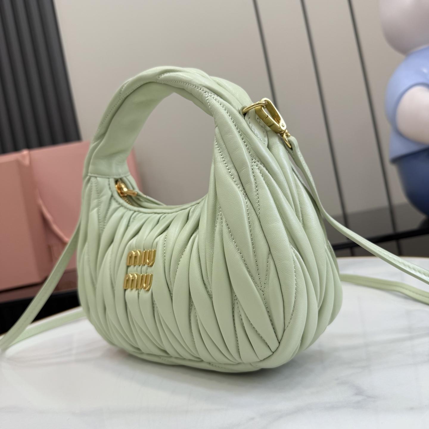 Miu Miu Wander Matelassé Nappa Leather Hobo Bag  - FashionPlug