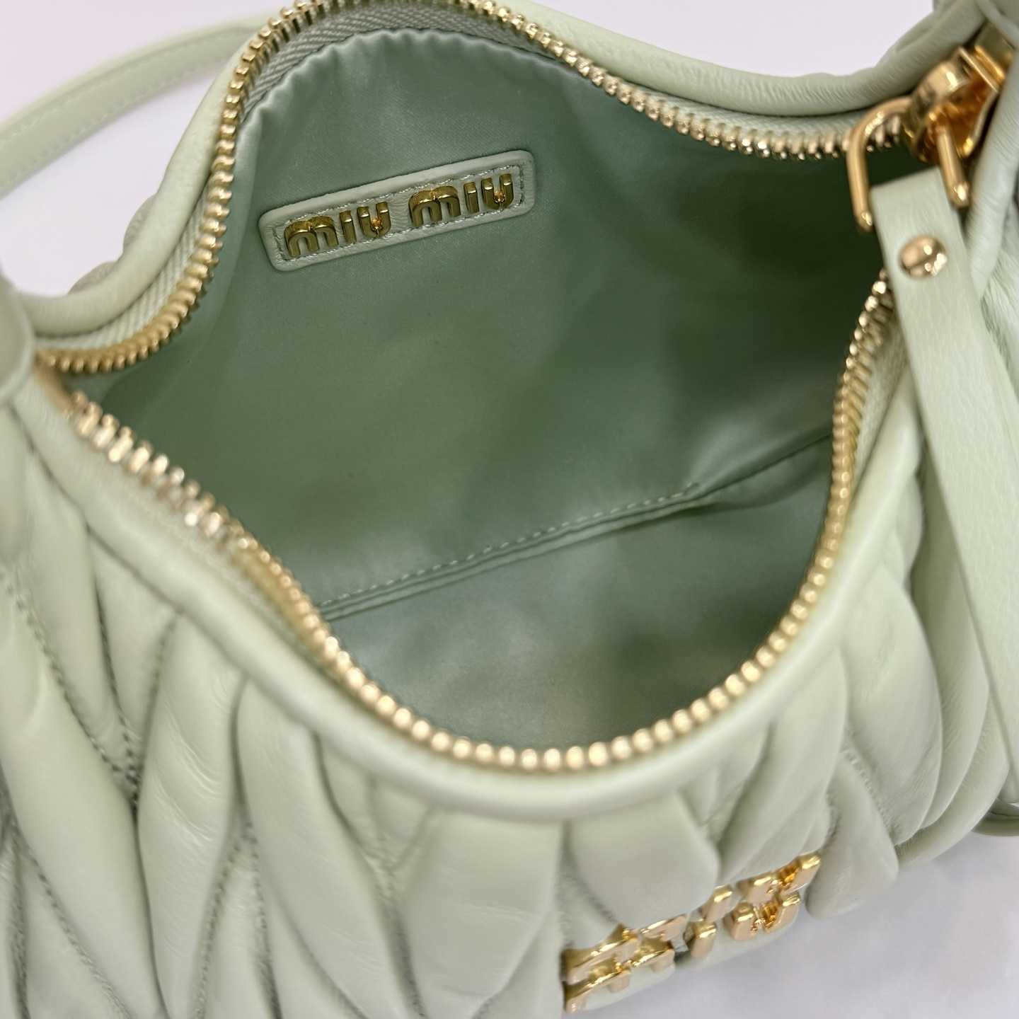 Miu Miu Wander Matelassé Nappa Leather Hobo Bag  - FashionPlug