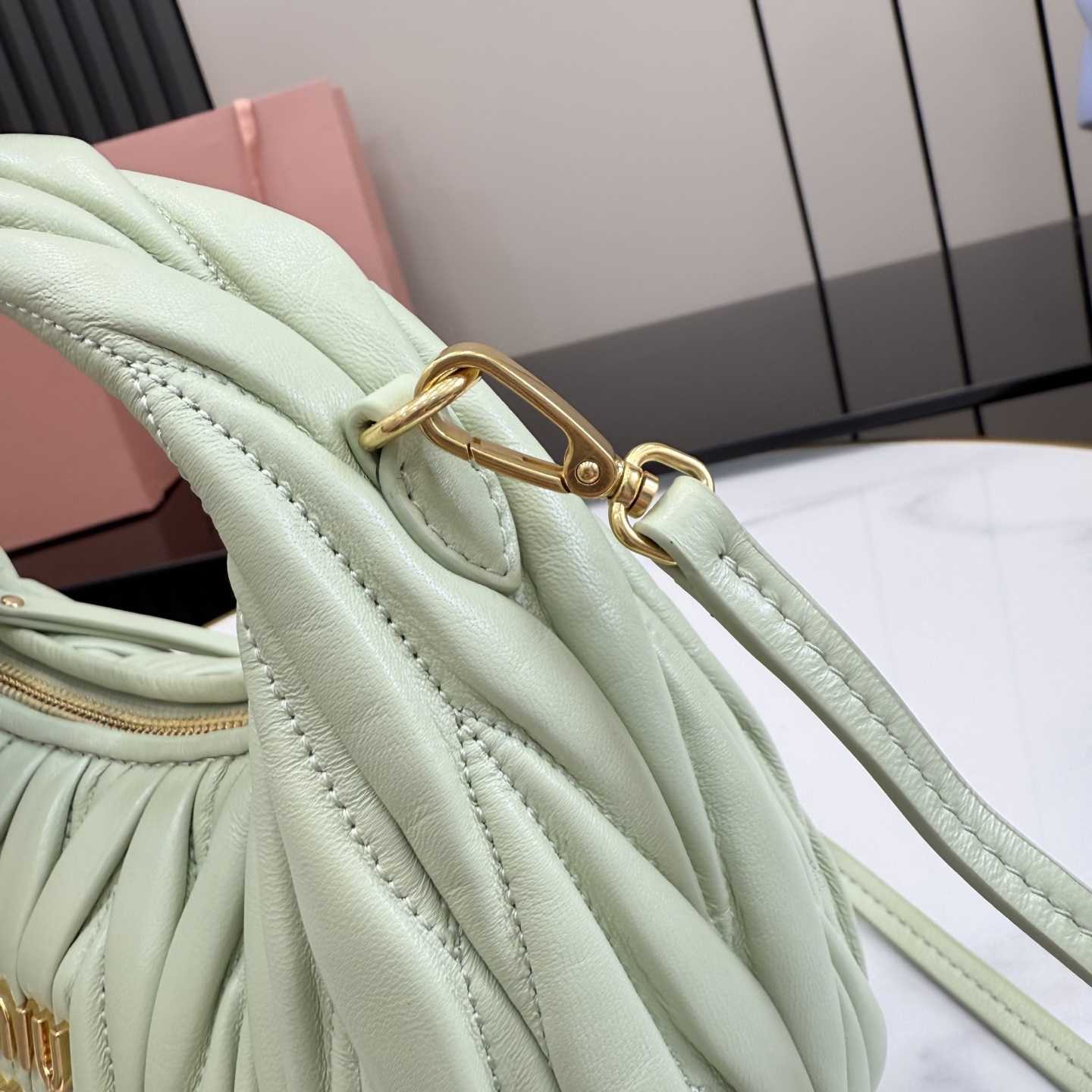 Miu Miu Wander Matelassé Nappa Leather Hobo Bag  - FashionPlug