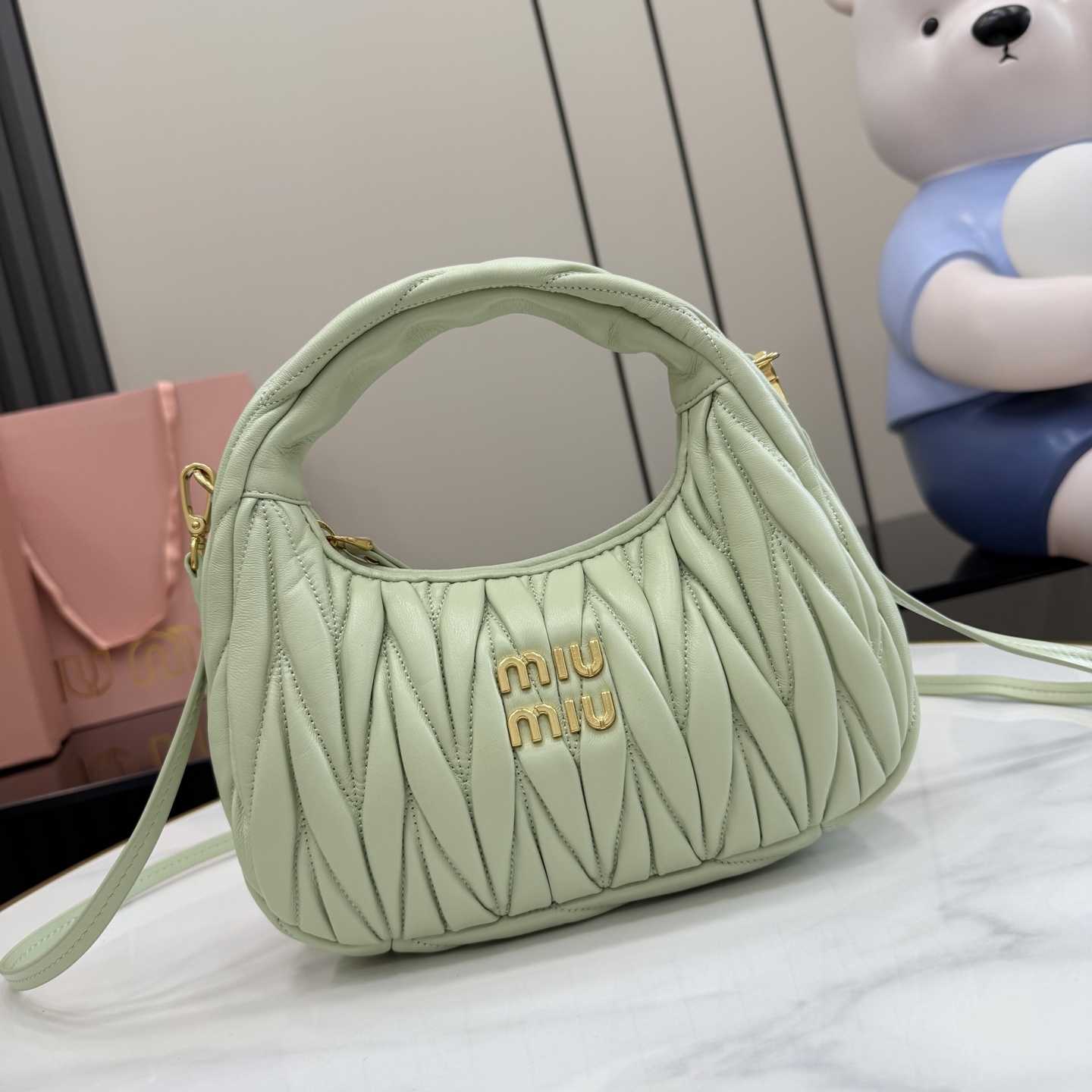Miu Miu Wander Matelassé Nappa Leather Hobo Bag  - FashionPlug