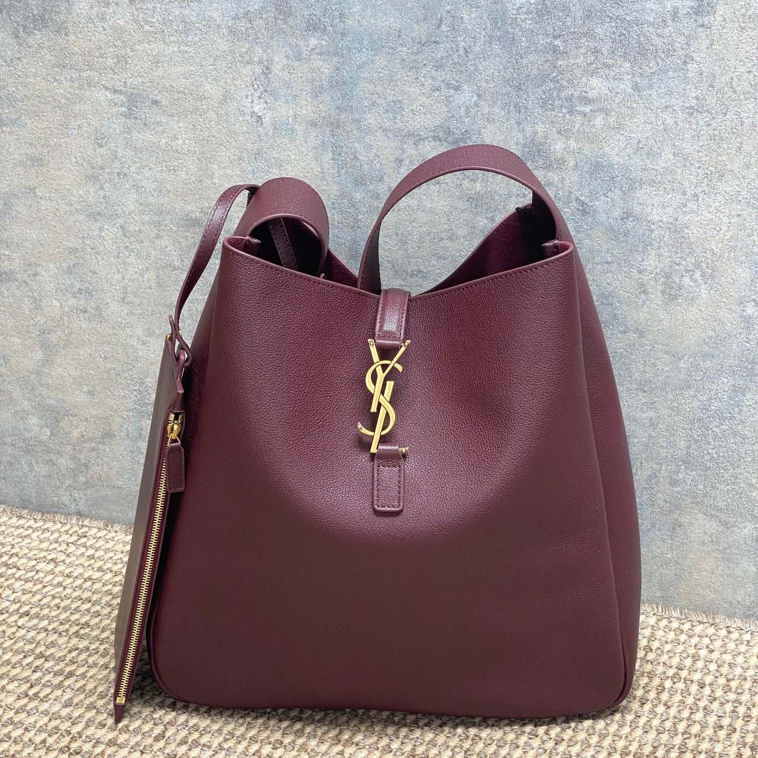 Saint Laurent LE 5 À 7 supple Large In Grained Leather - FashionPlug