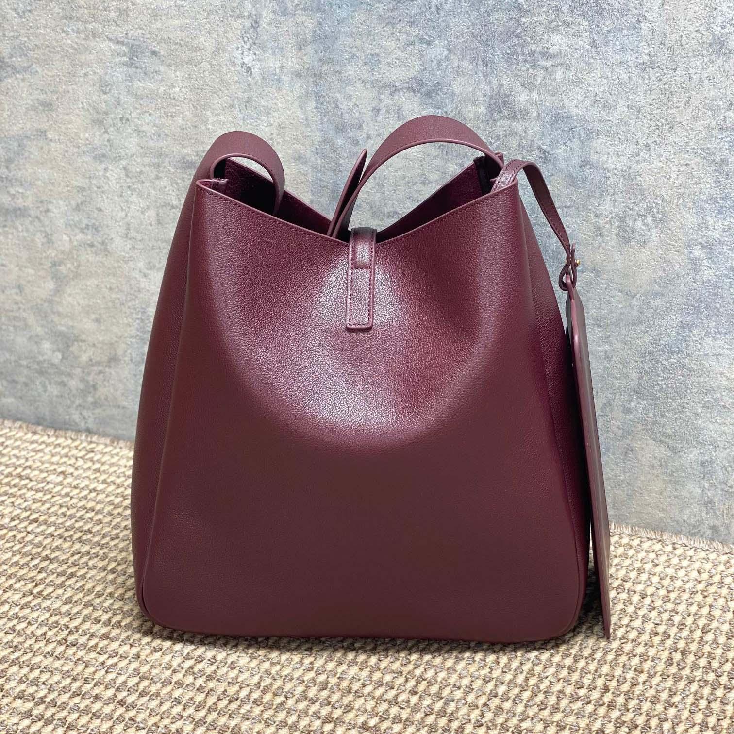 Saint Laurent LE 5 À 7 supple Large In Grained Leather - FashionPlug