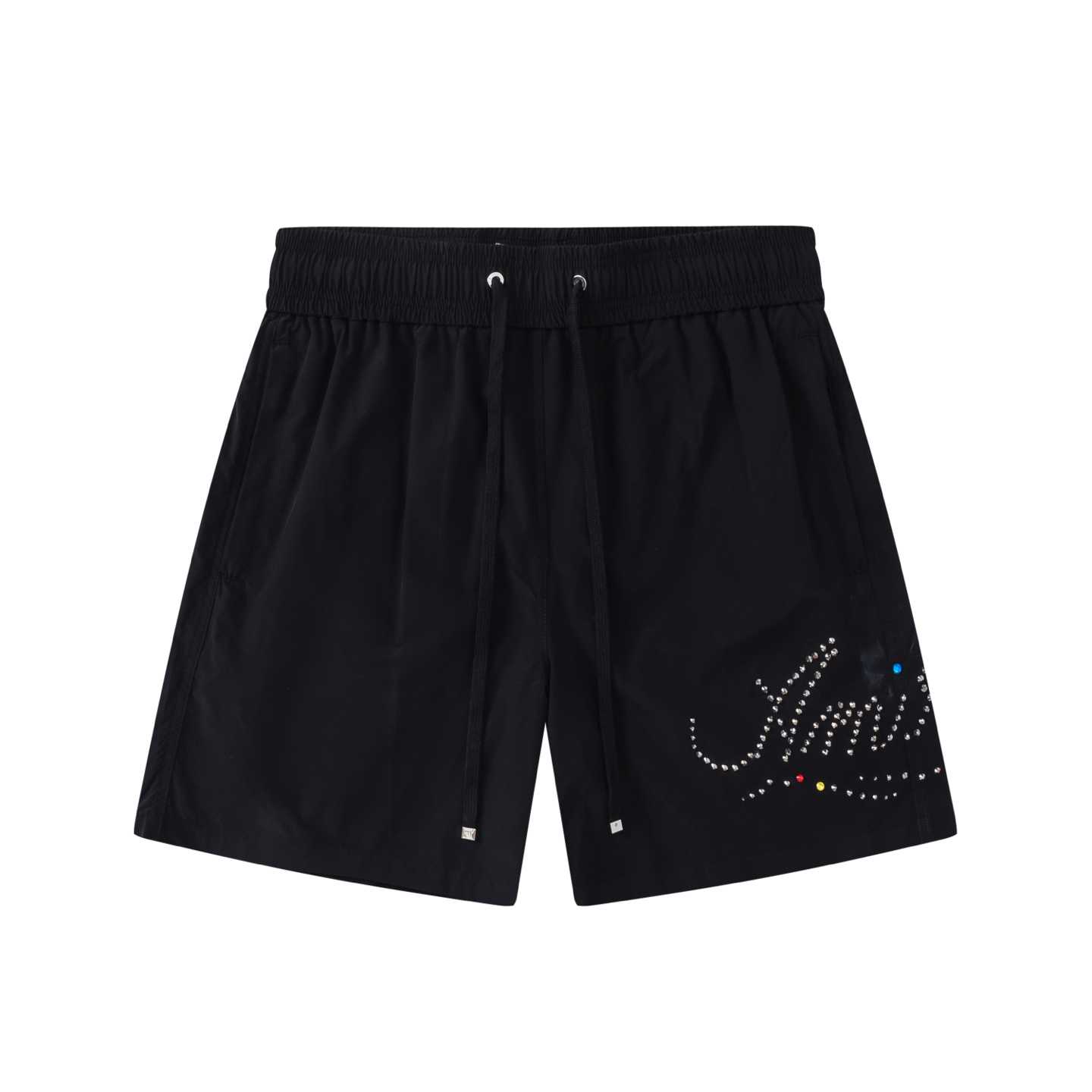 Amiri  Logo Studded Drawstring Shorts - FashionPlug