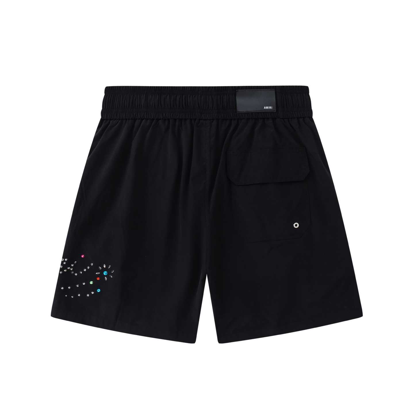 Amiri  Logo Studded Drawstring Shorts - FashionPlug