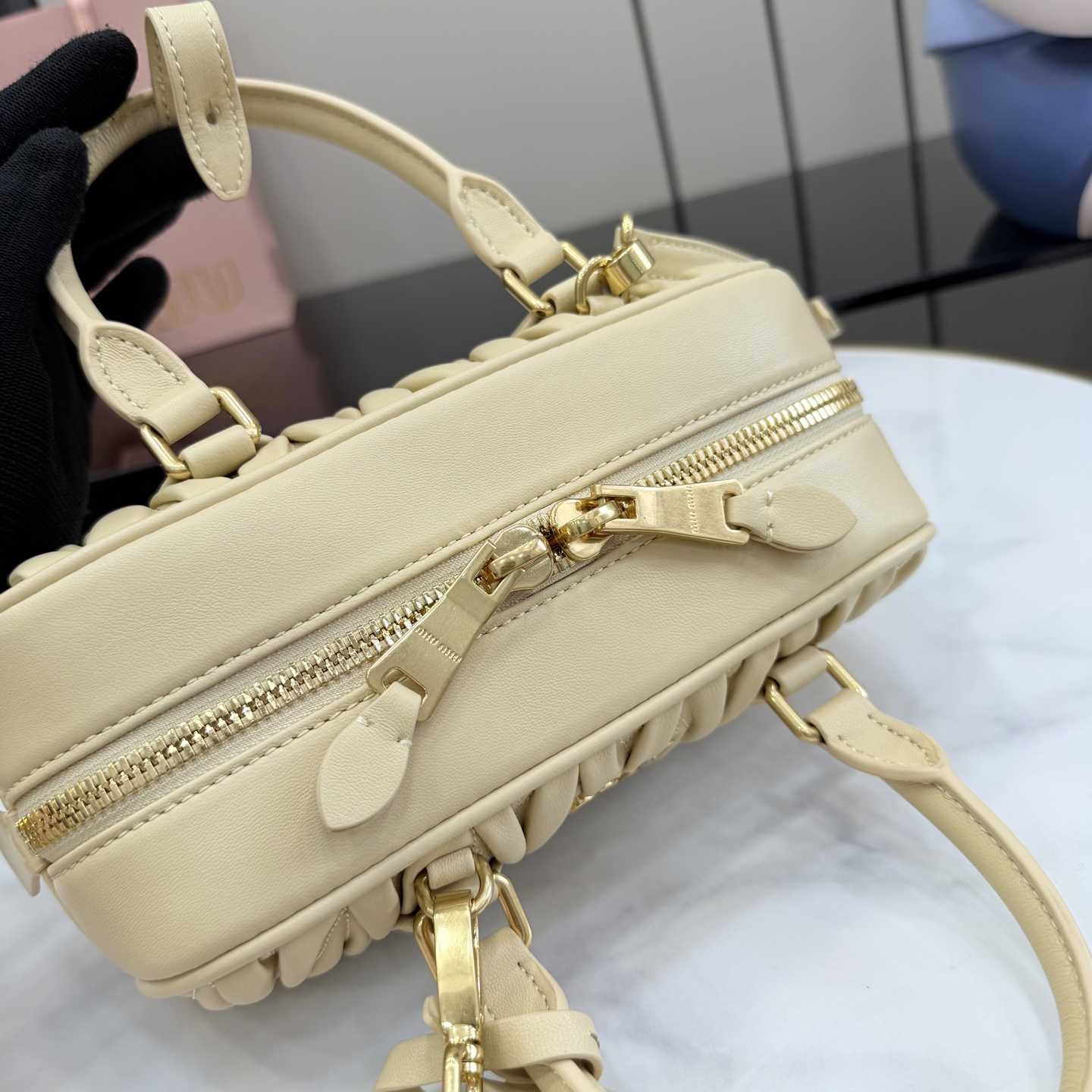 Miu Miu Arcadie Matelassé Nappa Leather Bag - FashionPlug