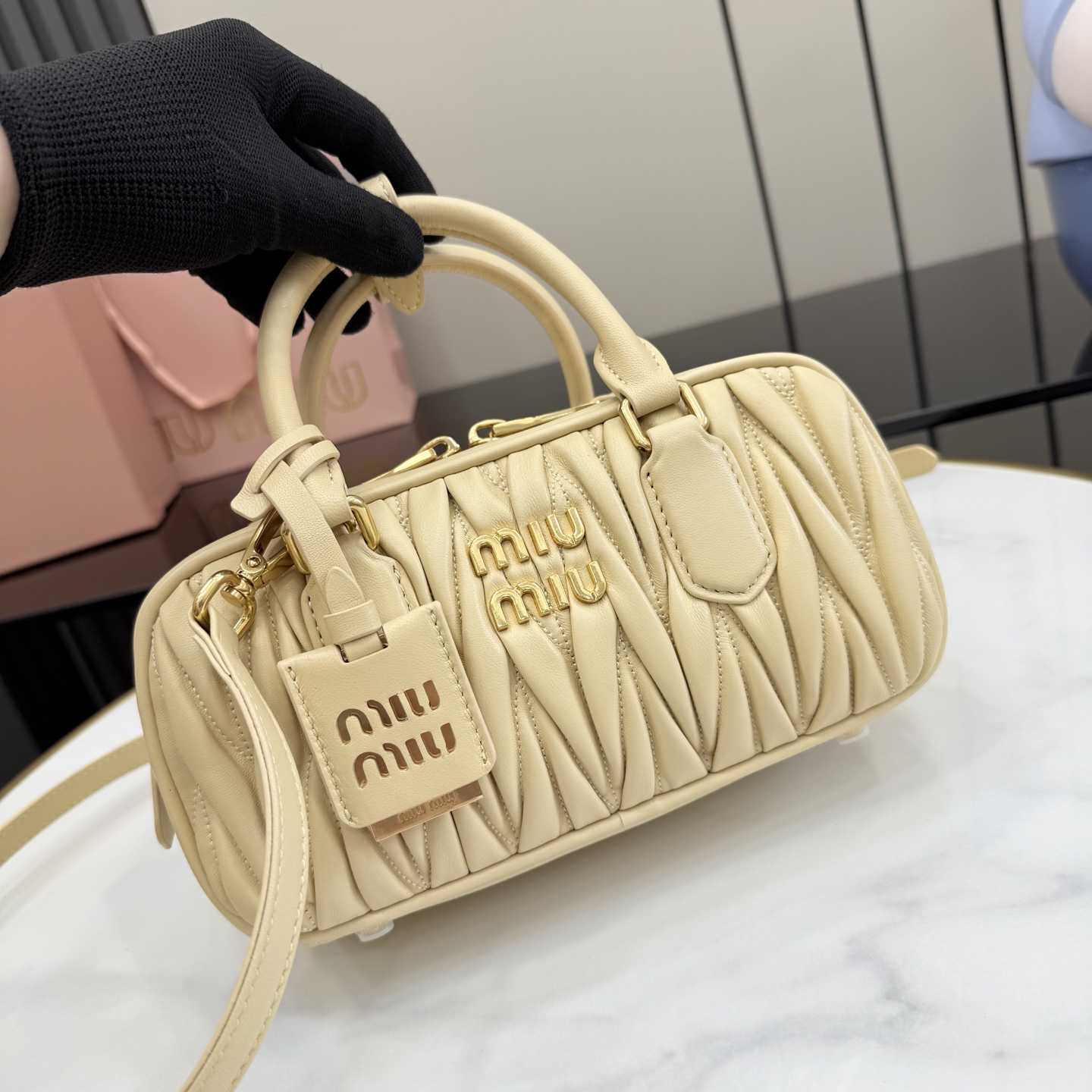 Miu Miu Arcadie Matelassé Nappa Leather Bag - FashionPlug