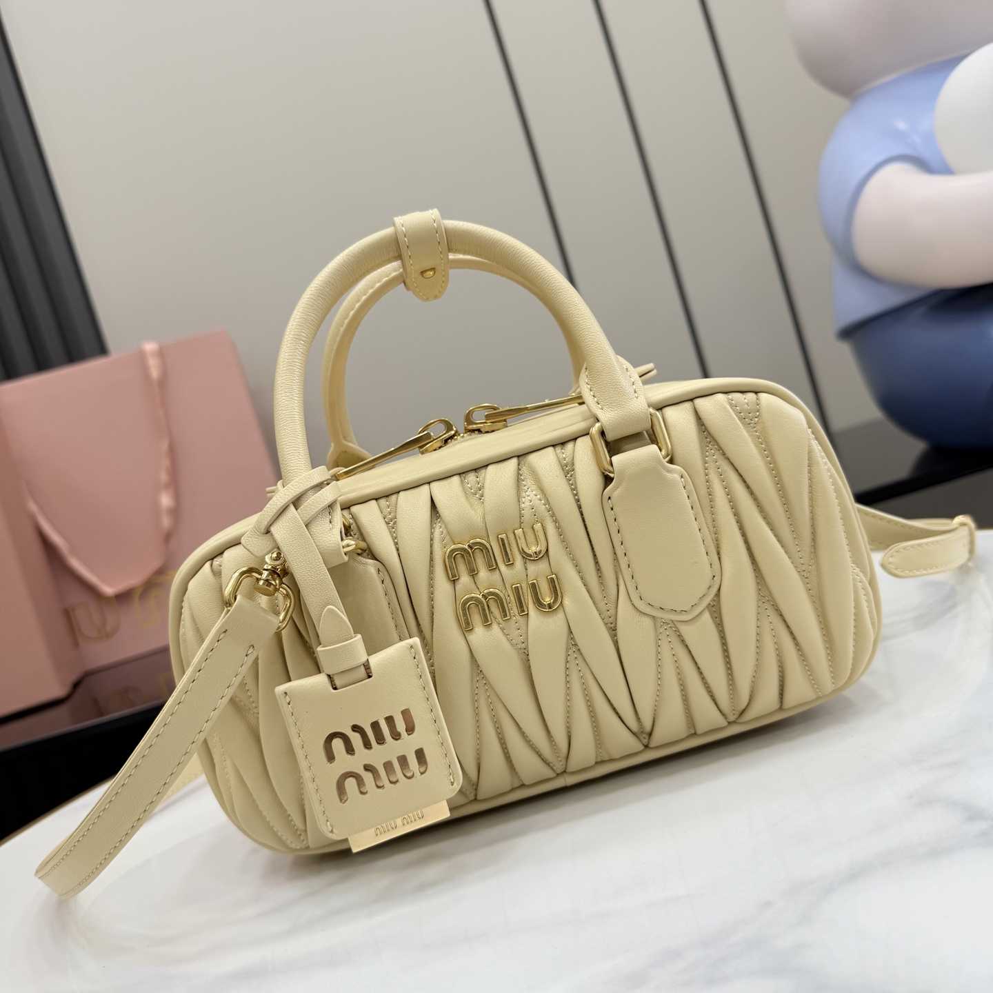 Miu Miu Arcadie Matelassé Nappa Leather Bag - FashionPlug