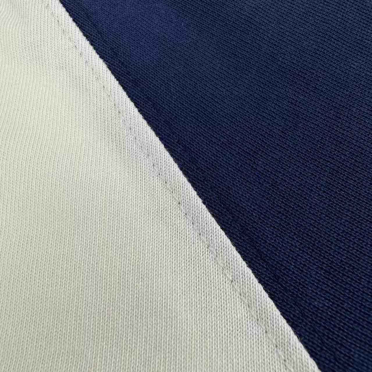 AMI Paris White And Blue Cotton Ami De Coeur Knitted Patch T-shirt - FashionPlug
