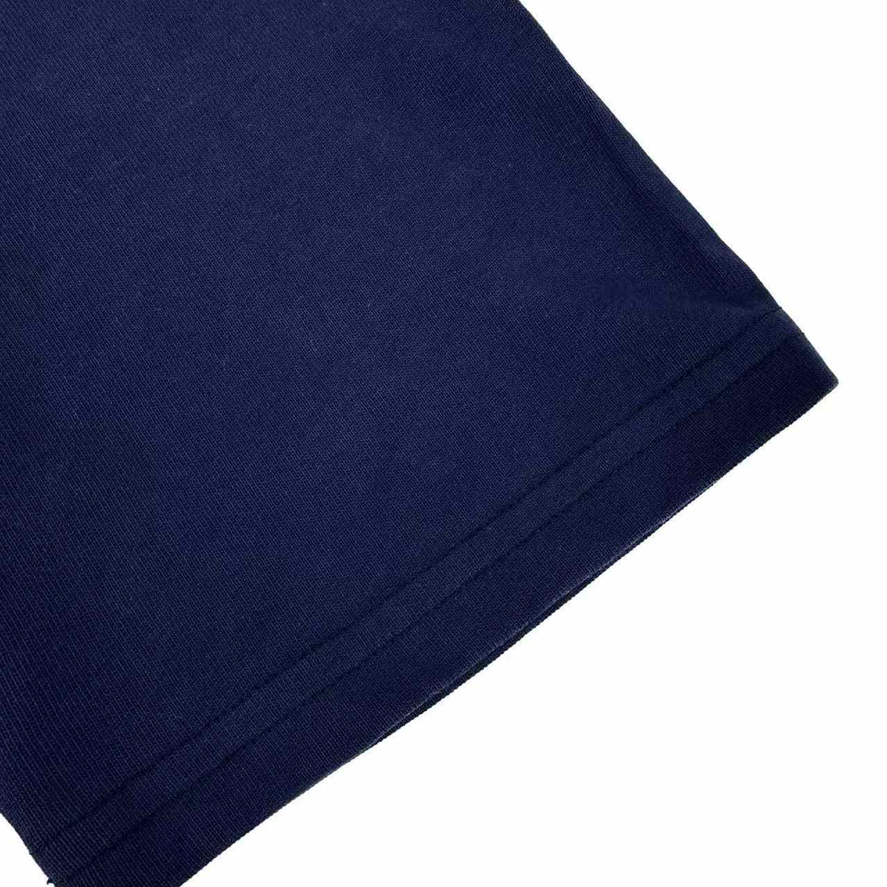 AMI Paris White And Blue Cotton Ami De Coeur Knitted Patch T-shirt - FashionPlug