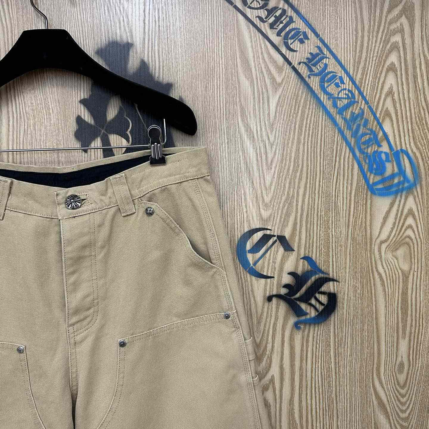 Chrome Hearts Double Knee Cross Patch Shorts - FashionPlug