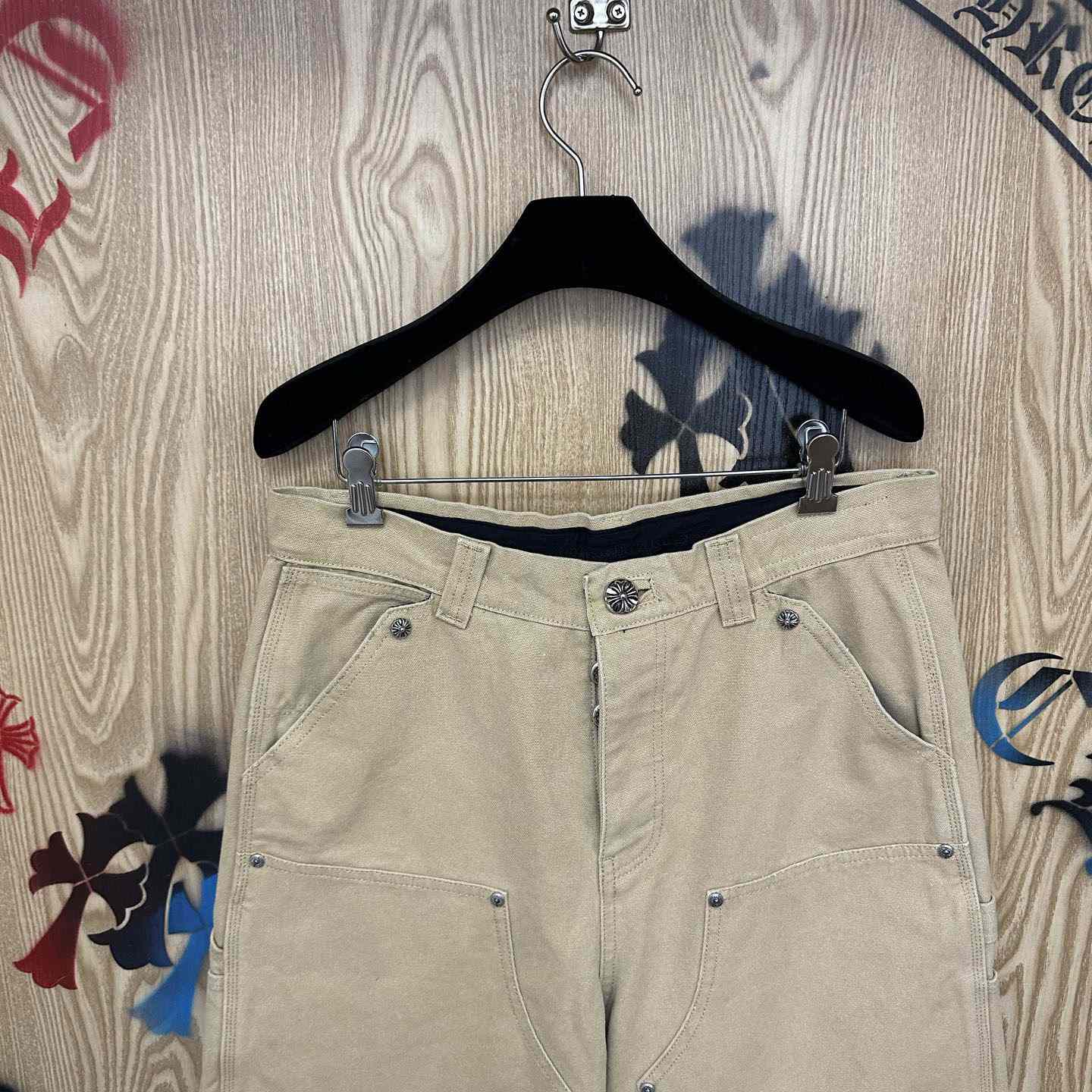 Chrome Hearts Double Knee Cross Patch Shorts - FashionPlug