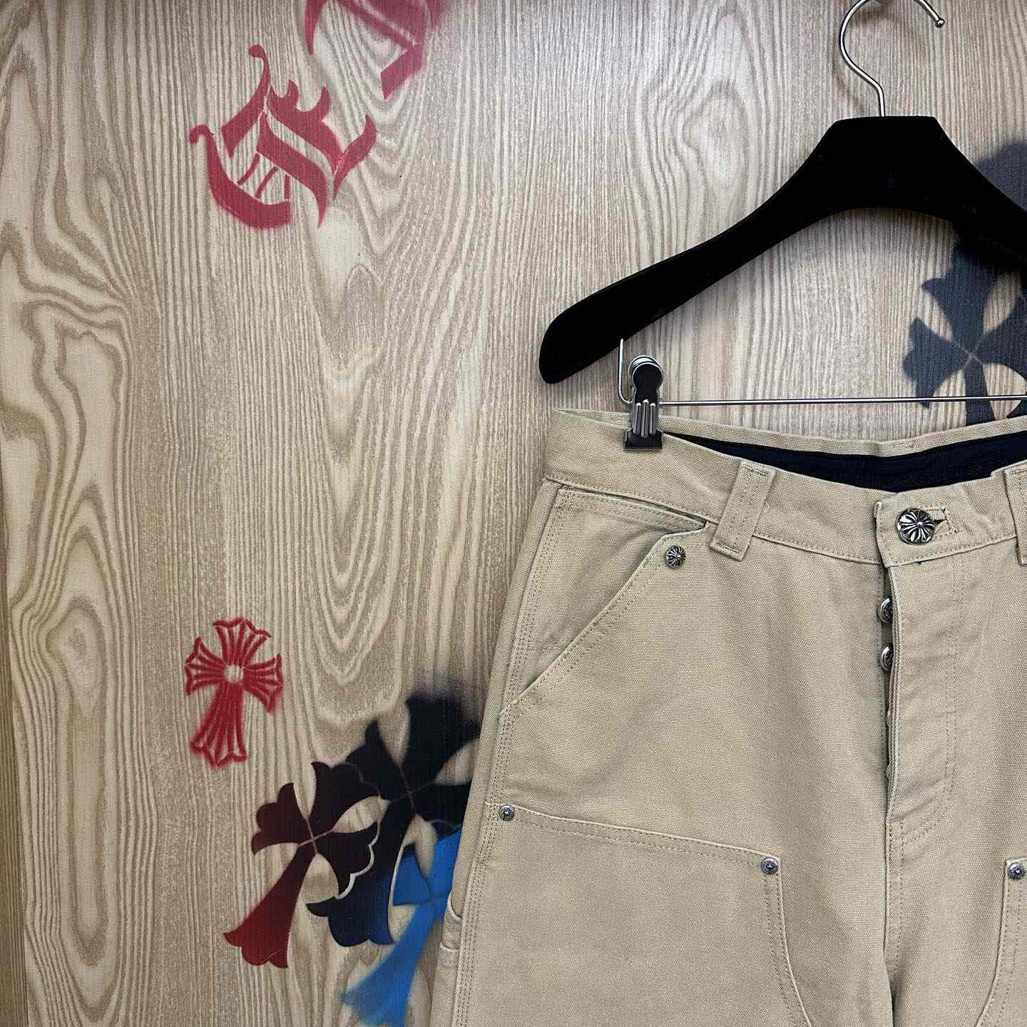 Chrome Hearts Double Knee Cross Patch Shorts - FashionPlug