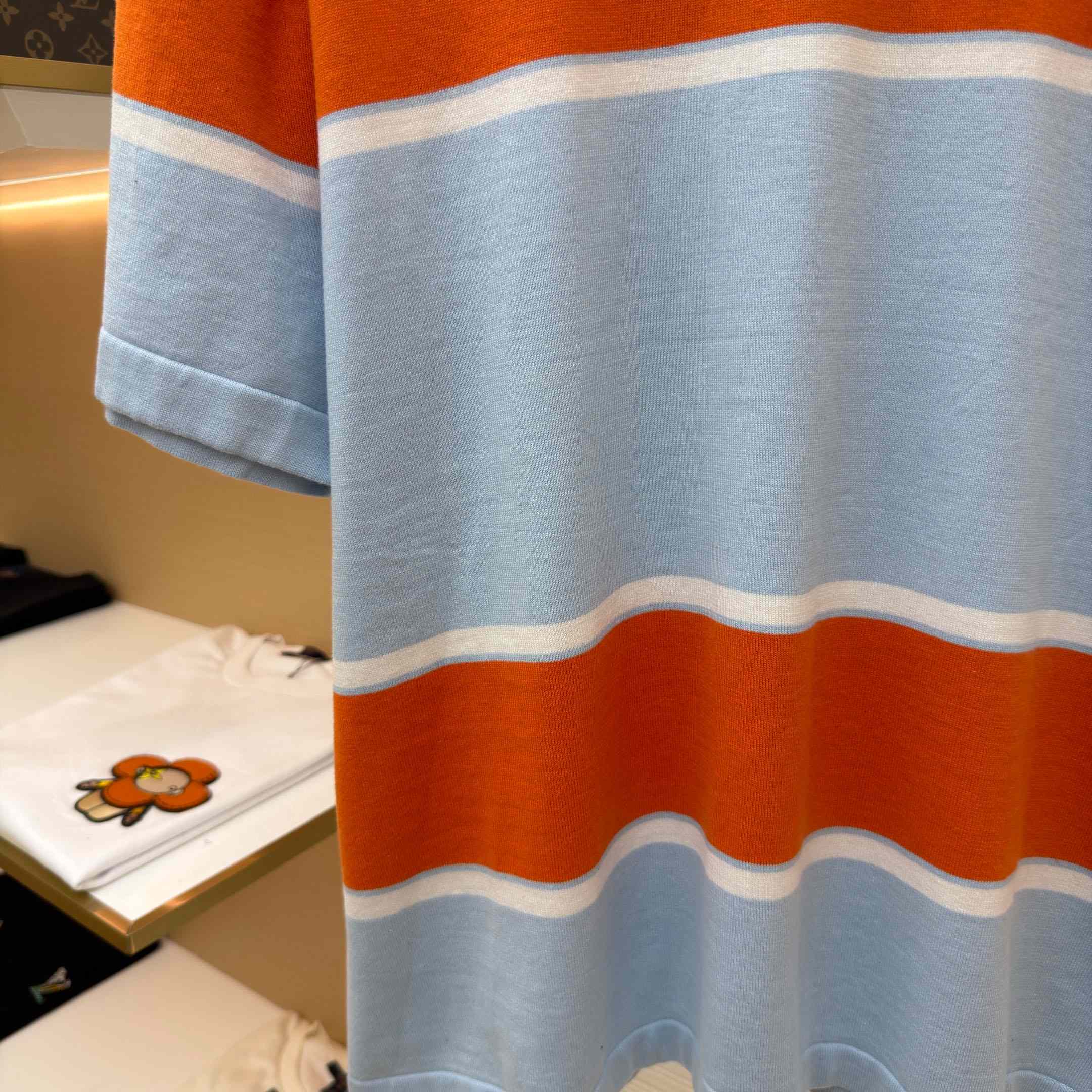 Louis Vuitton Striped Short-Sleeved T-Shirt 1AK7IC - FashionPlug
