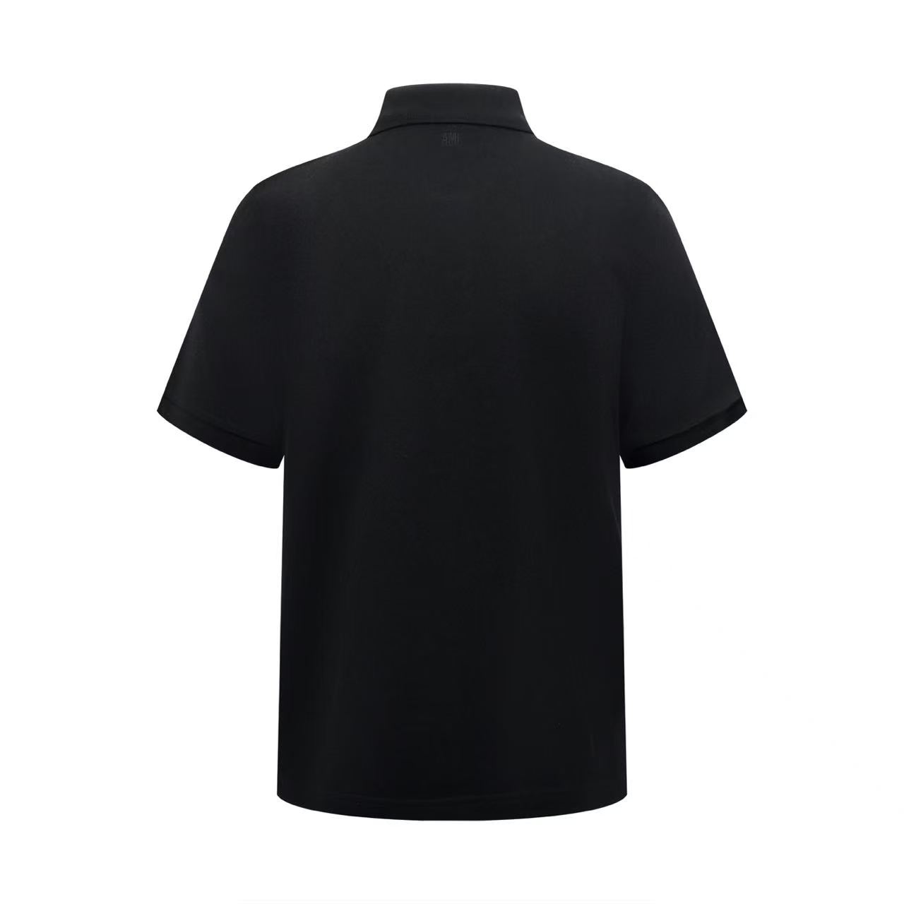 AMI Paris Black Wool Short Sleeves Ami De Coeur Polo - FashionPlug