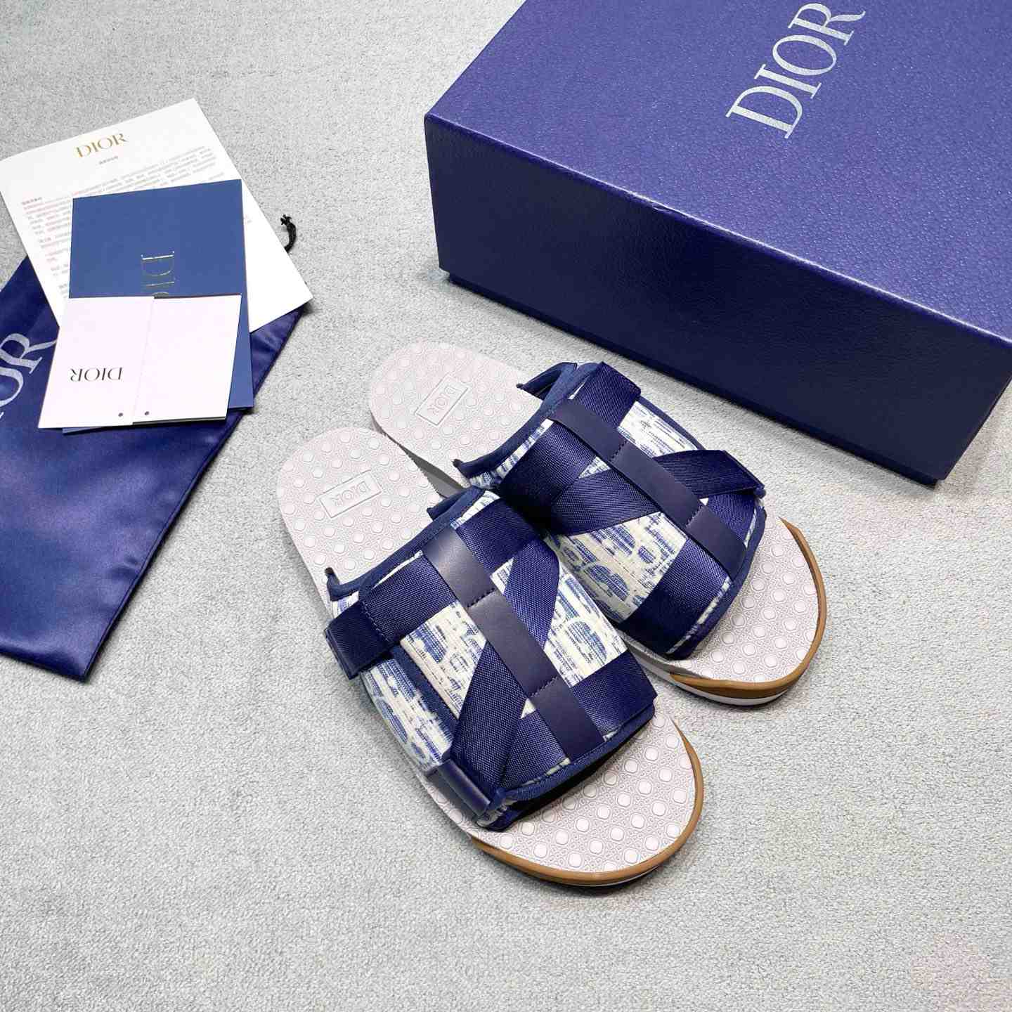 Dior Alpha Sandal 'Dior Oblique - Kasuri Blue' - FashionPlug